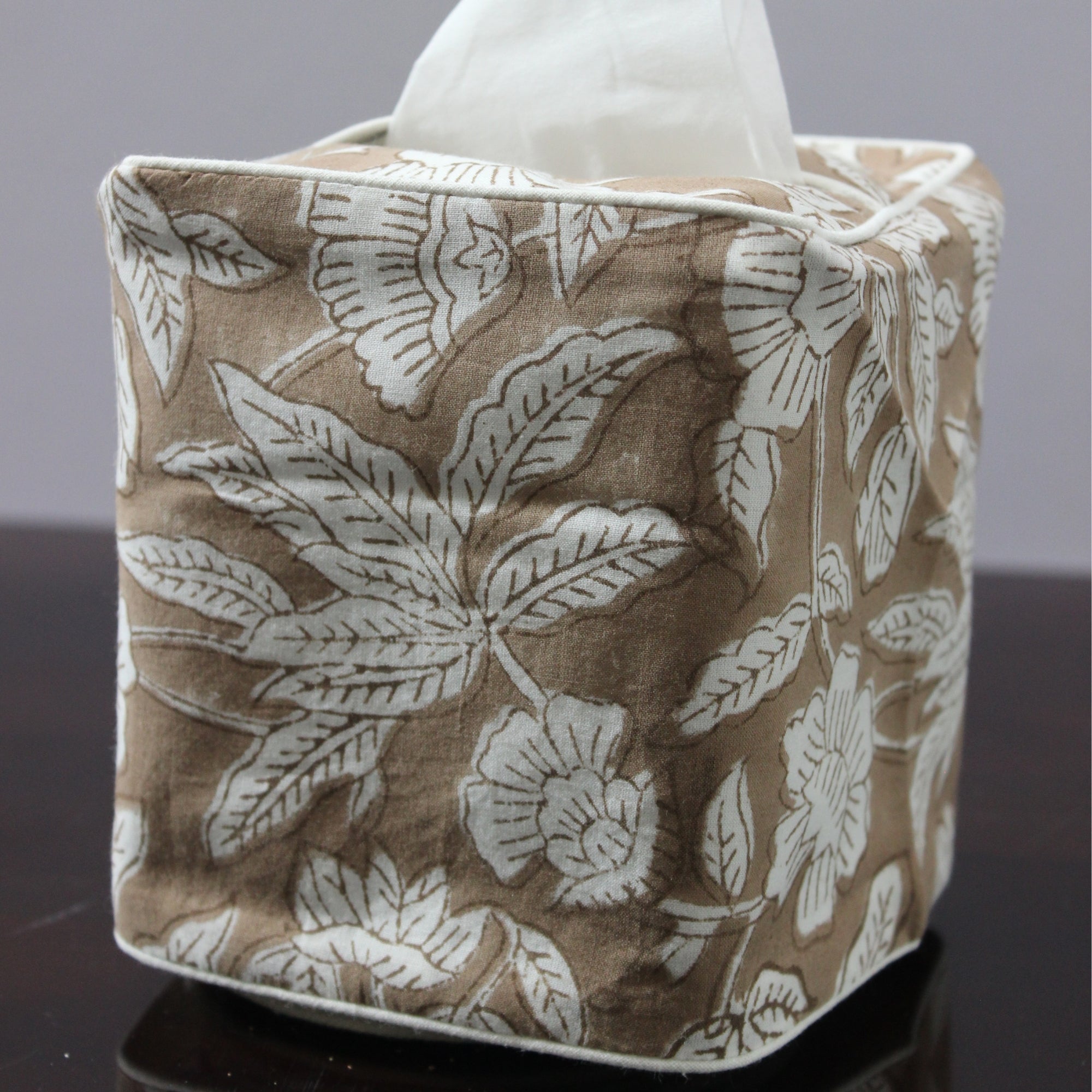 Oak Brown Tissue Box Cover Ridhi Block Print