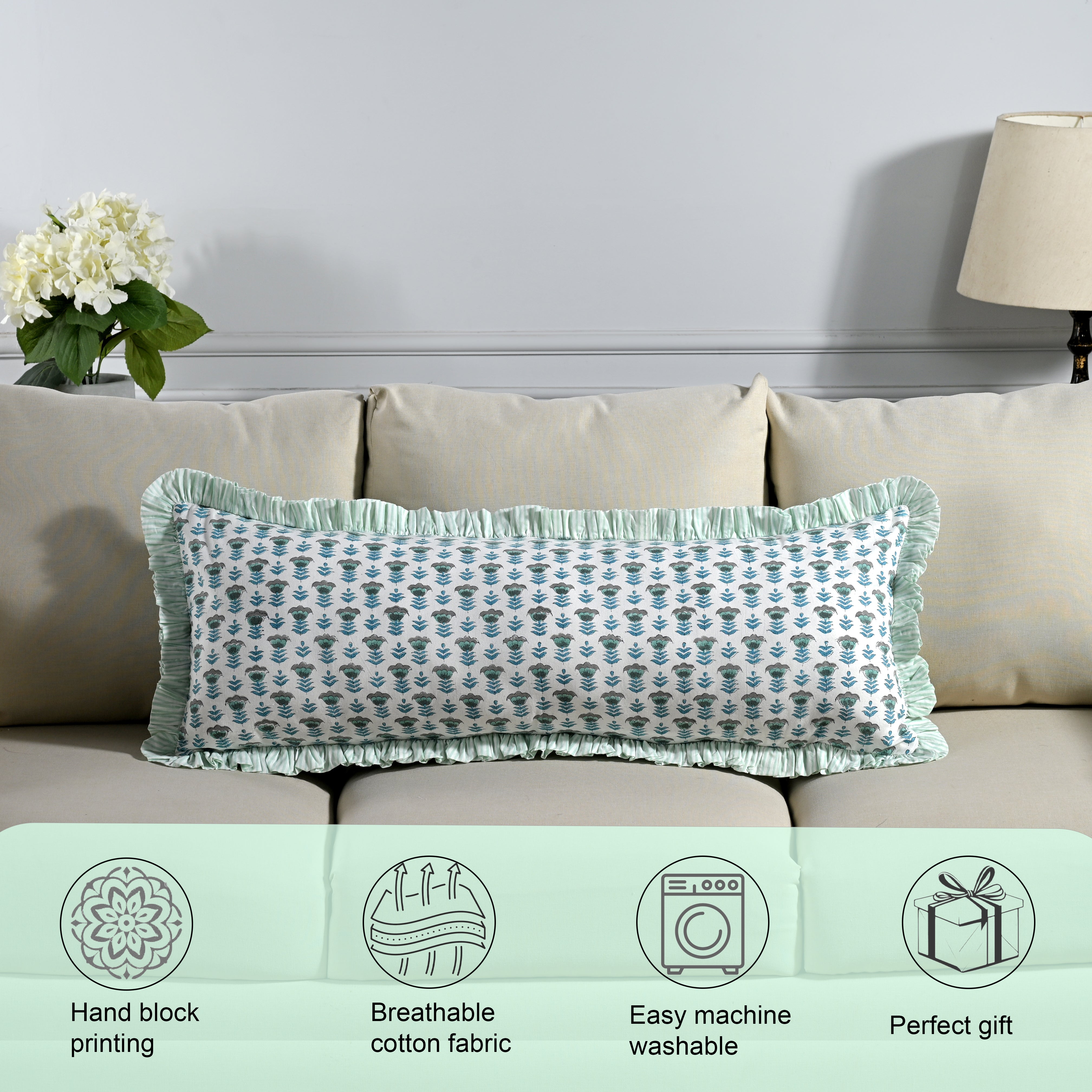 Aquamarine Blue Sham Cover