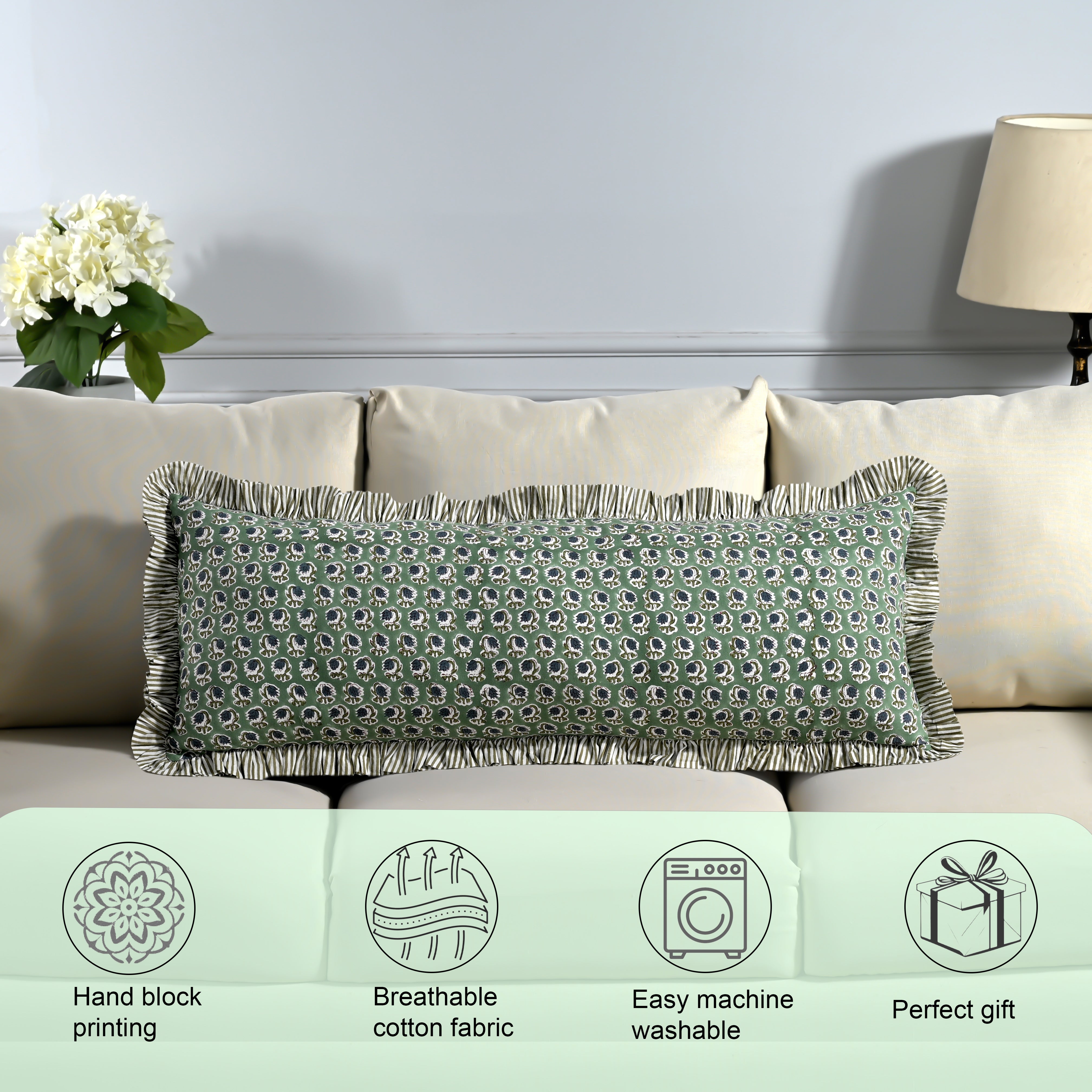 Basil Green Sham Cover