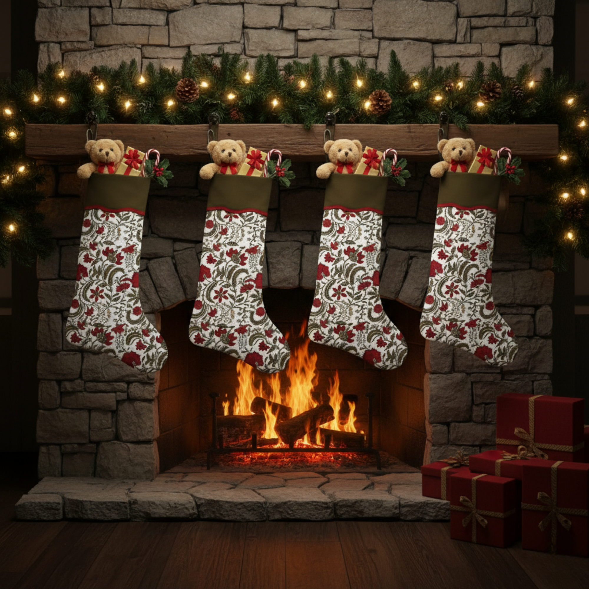 Prune Red Christmas Stocking