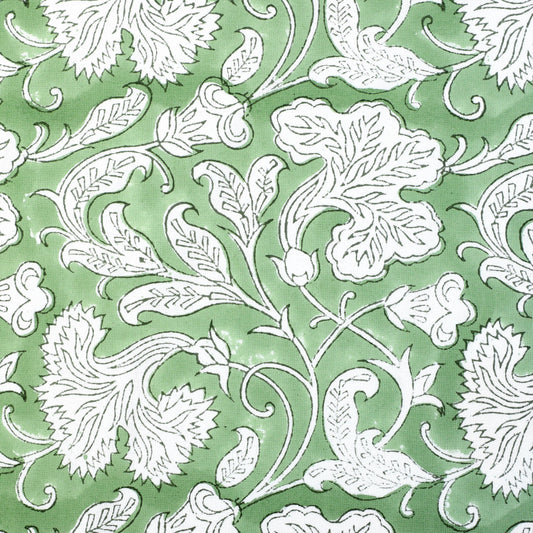 Sage Green Piping Pillow Cover Ridhi Block Print