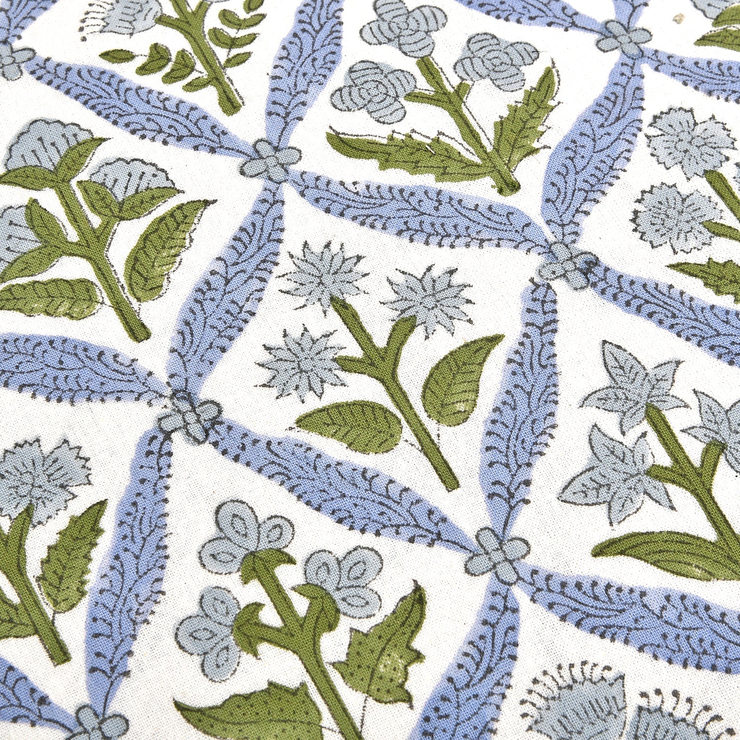 Light Steel Blue Sham Cover Ridhi Block Print