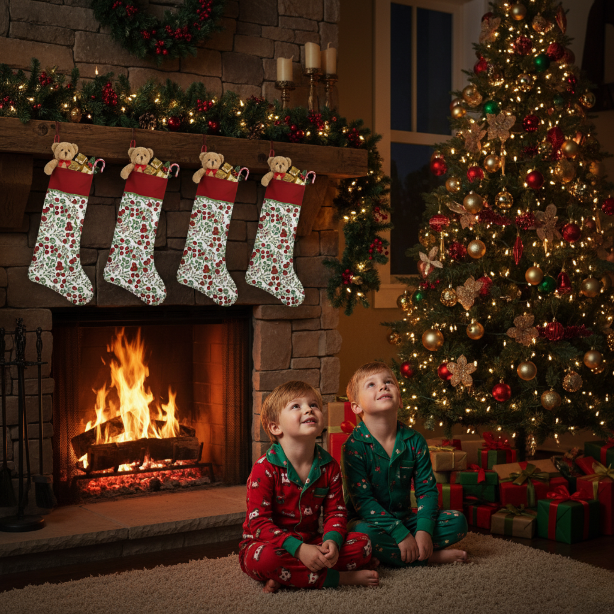 Garnet Red Christmas Stocking