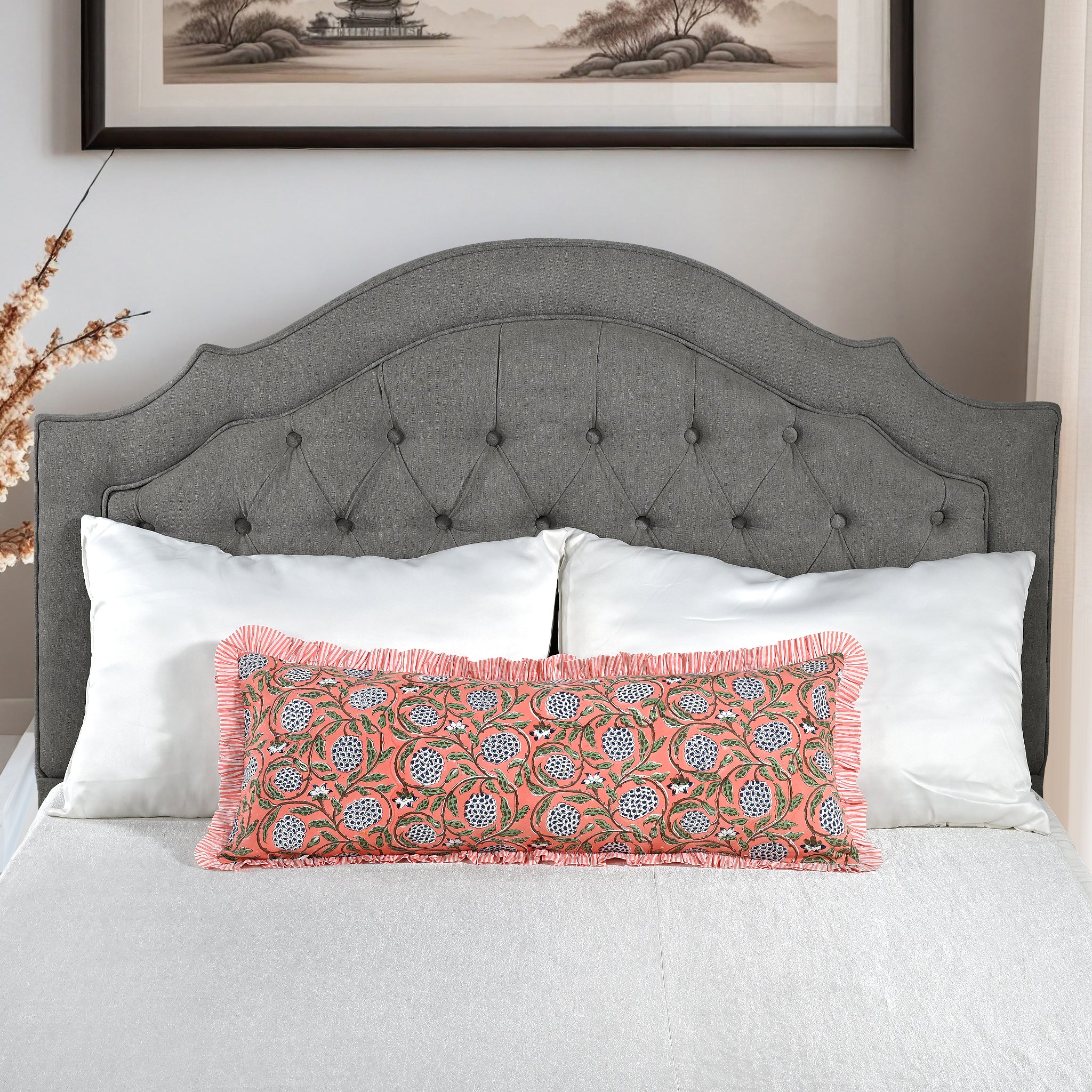 Dark Salmon Pink Sham Cover