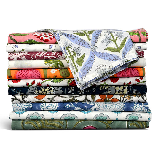 Random Mix Plain Napkins Ridhi Block Print
