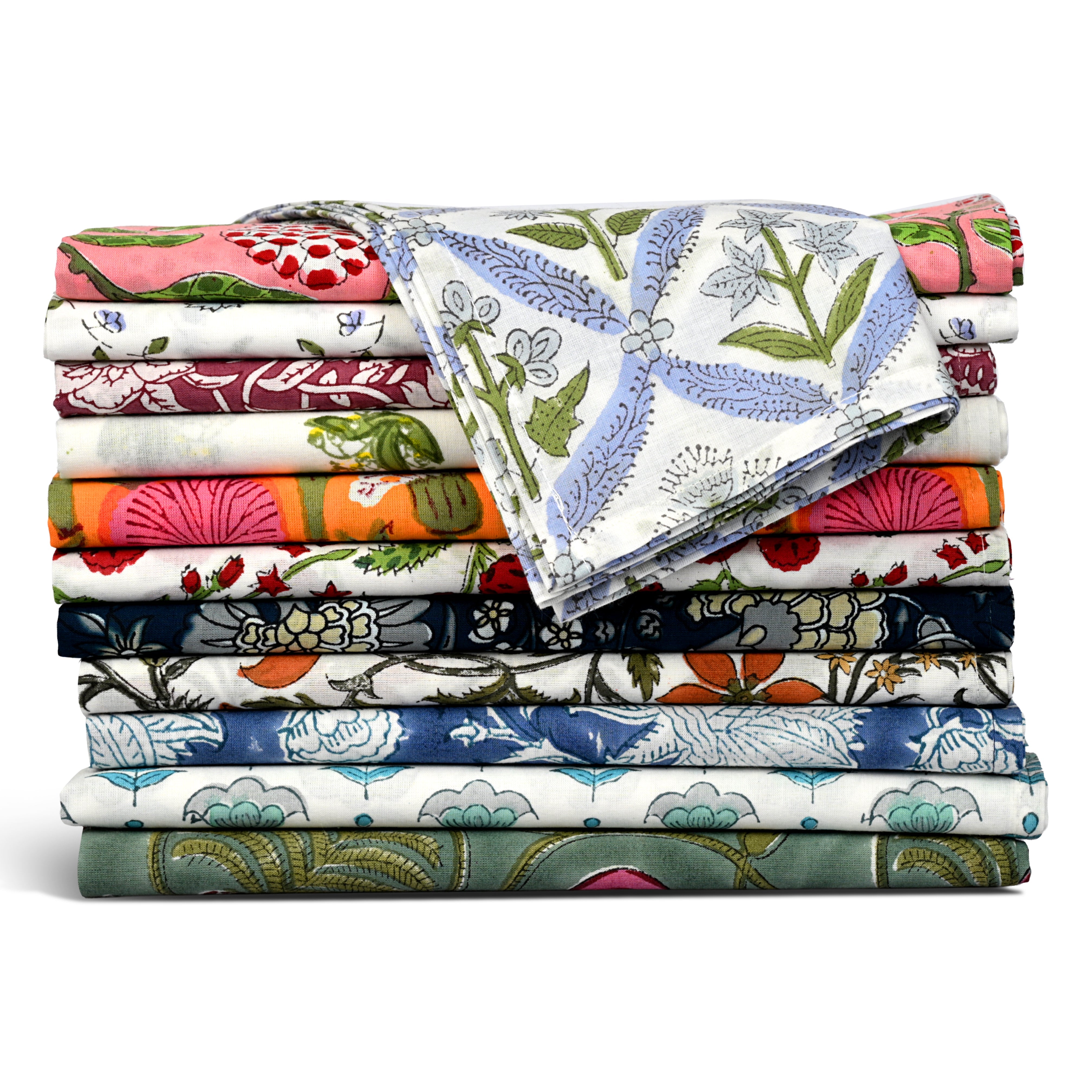Assorted Plain Napkins Ridhi Block Print