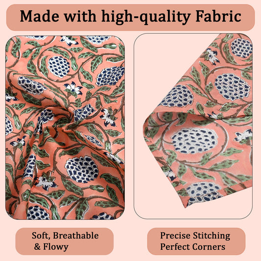 Dark Salmon Pink Plain Napkins Ridhi Block Print