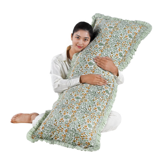 Goldenrod Yellow Sham Cover Ridhi Block Print