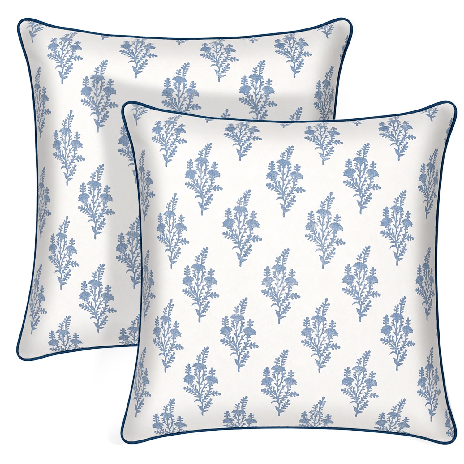 Coastal blue piping Pillow Cover RIDHI