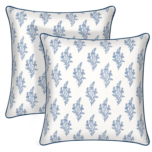 Coastal blue piping Pillow Cover RIDHI