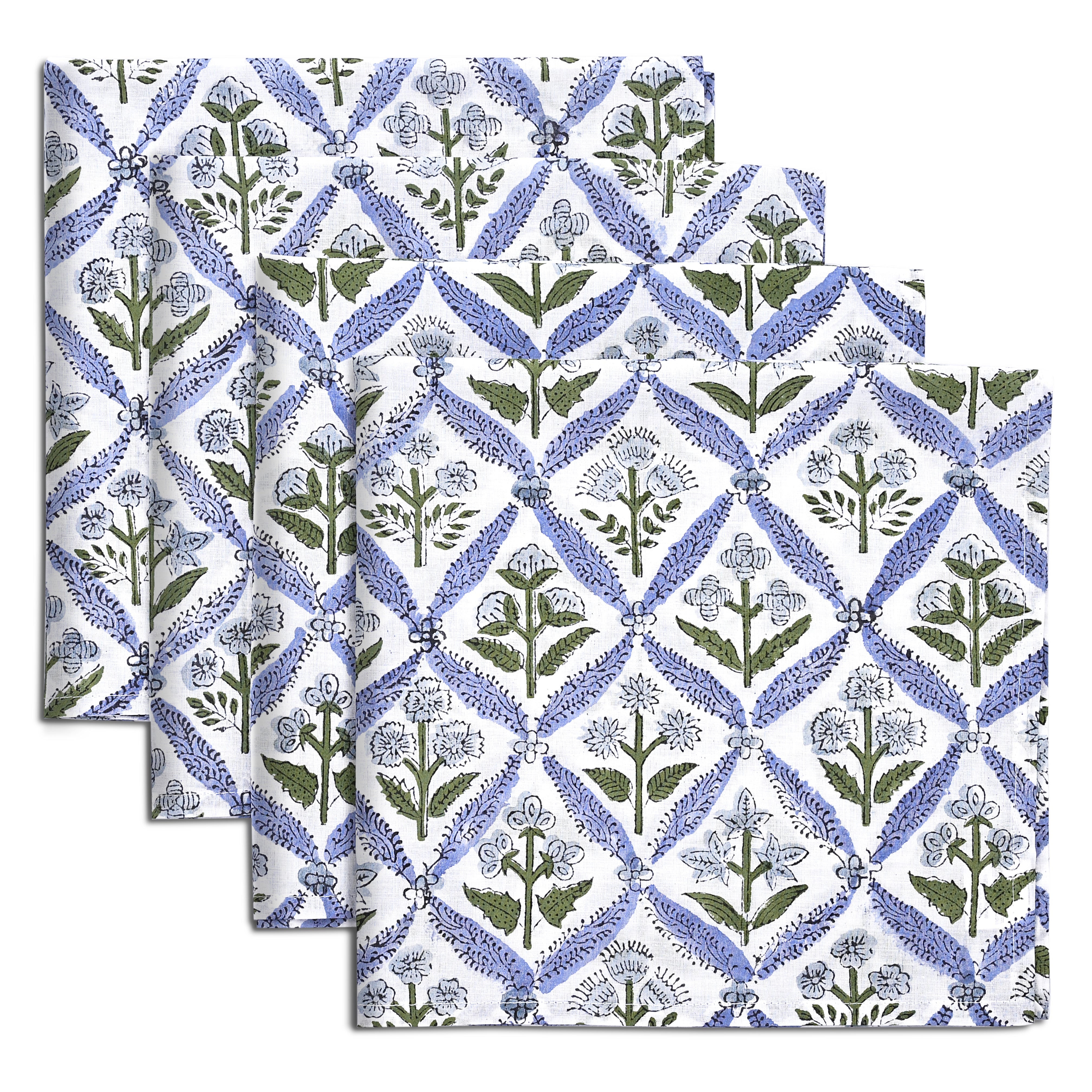 Light Steel Blue Plain Napkins Ridhi Block Print