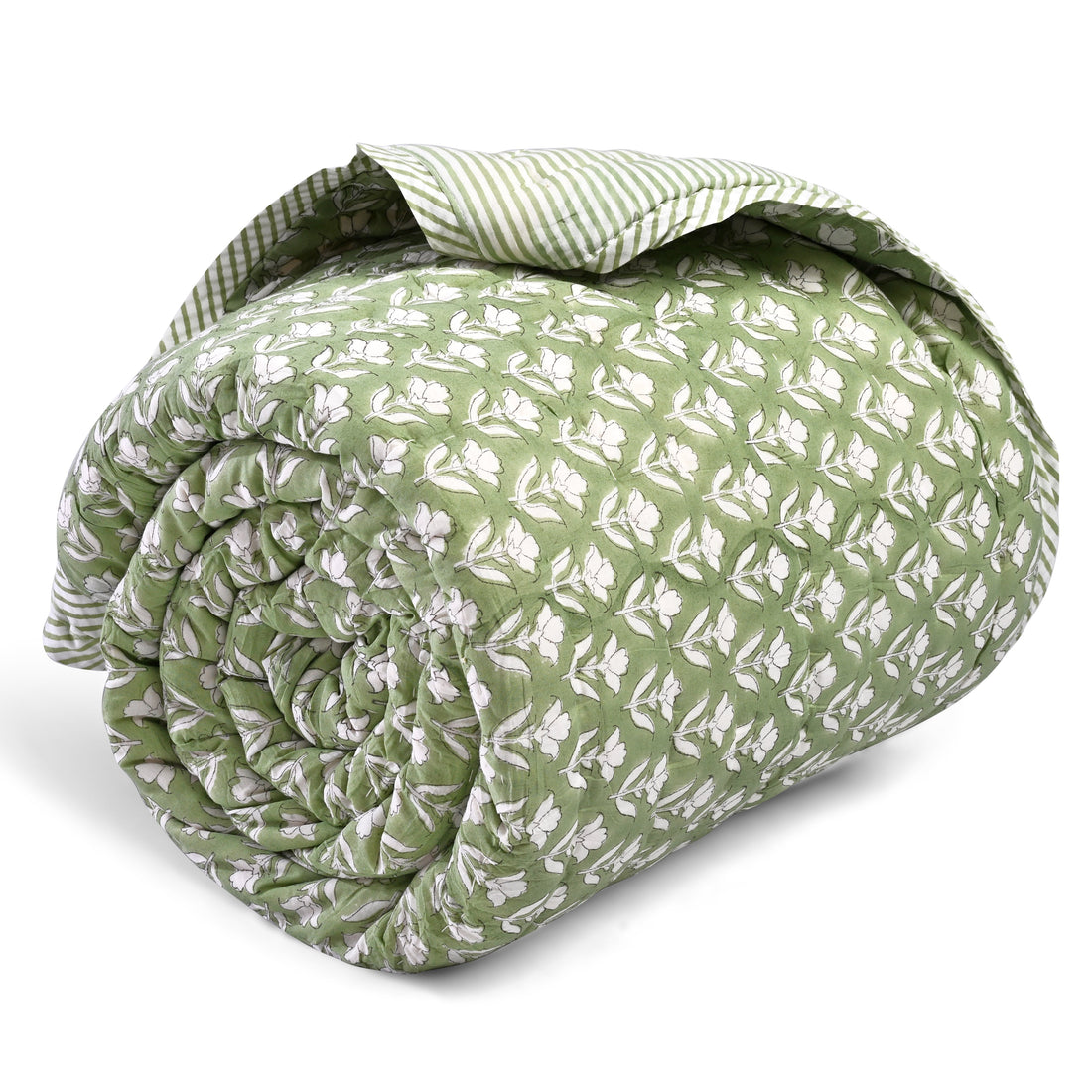 Verdant Floral Quilt Ridhi Block Print