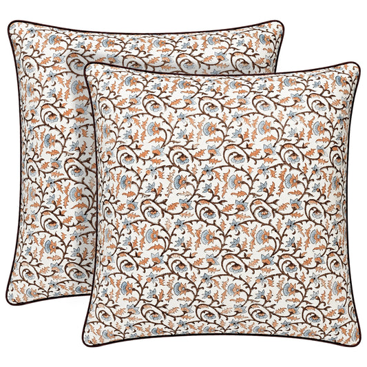 Brown Meadow Vine piping Pillow Cover RIDHI