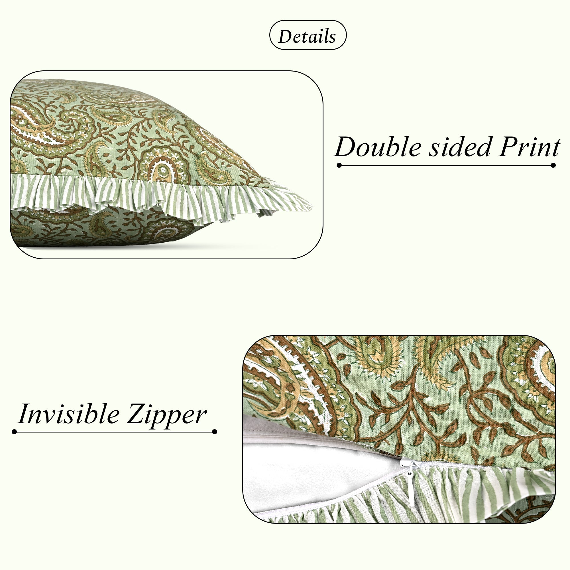 Nostalgic Naturals Ruffle Sham Pillow Cover RIDHI