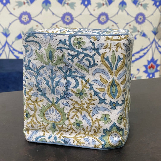 Indigo floral tissue box cover Ridhi Block Print