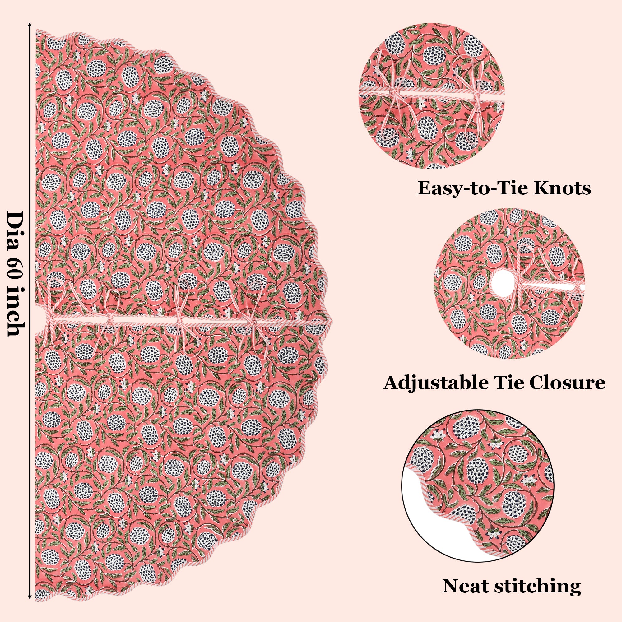 Dark Salmon Tree Skirt