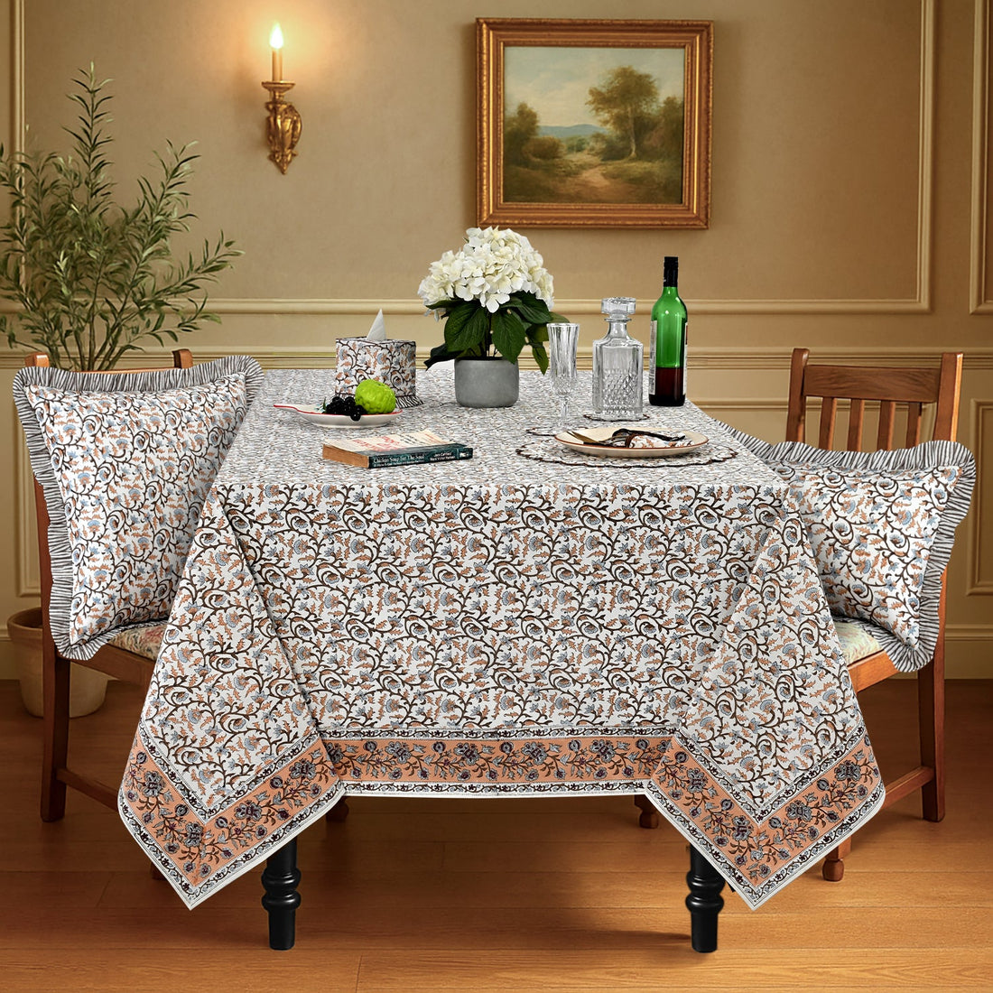 Brown Meadow Vine Rectangle & Square Tablecloth RIDHI