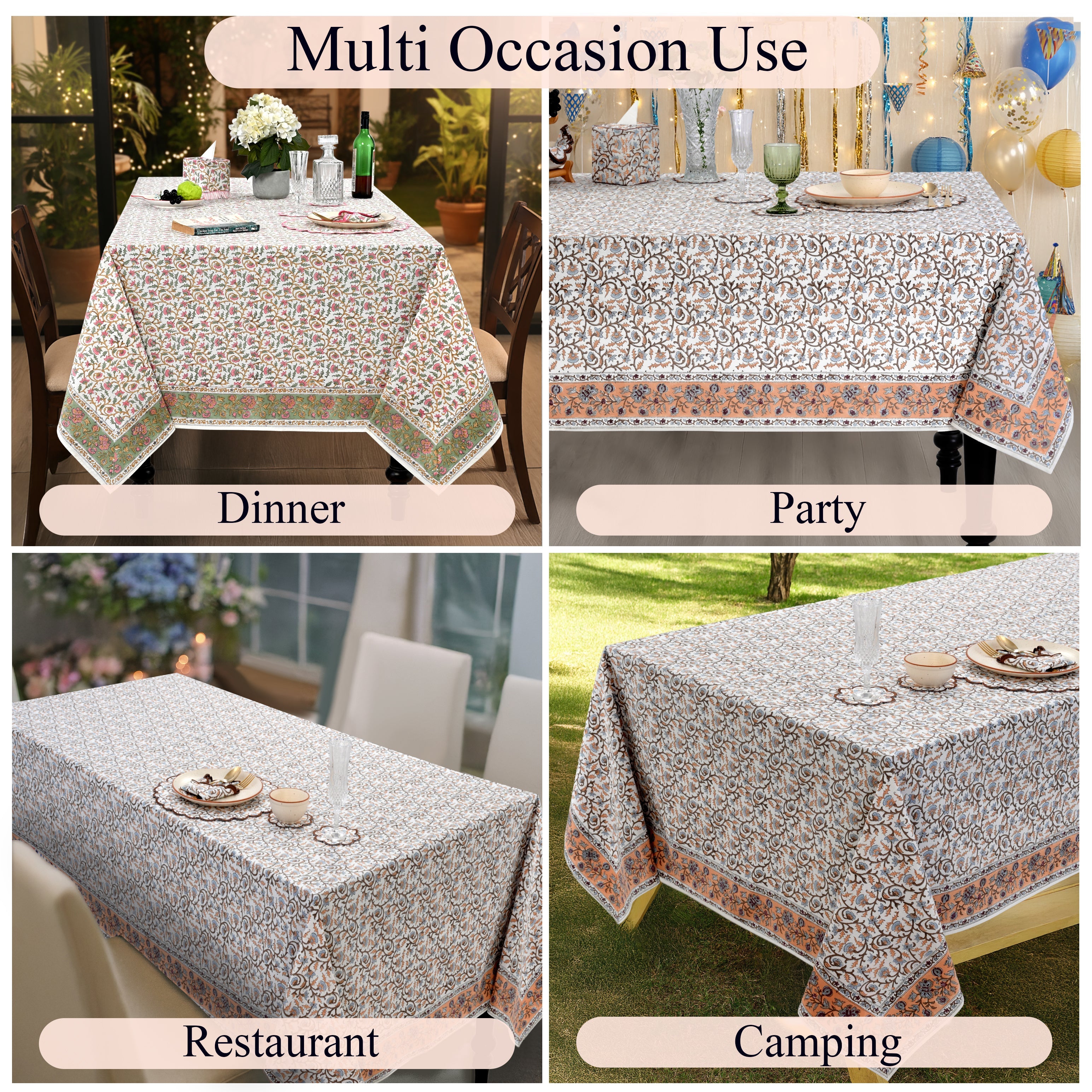 Brown Meadow Vine Rectangle & Square Tablecloth RIDHI