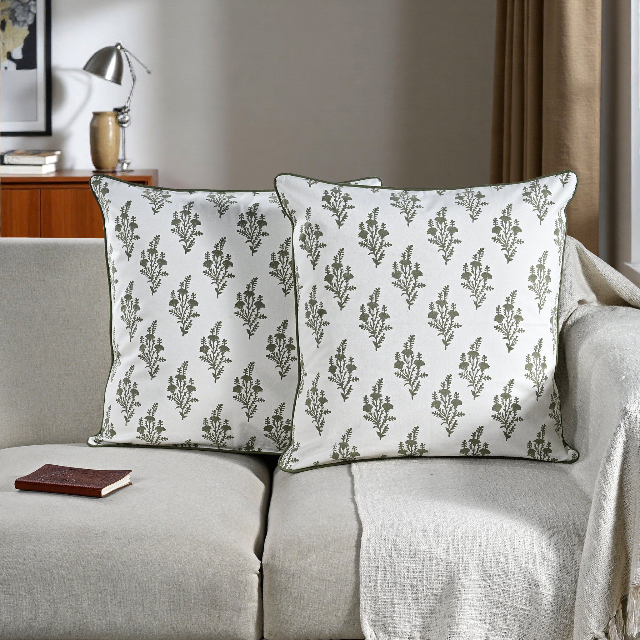 Nature Spring piping Pillow Cover RIDHI