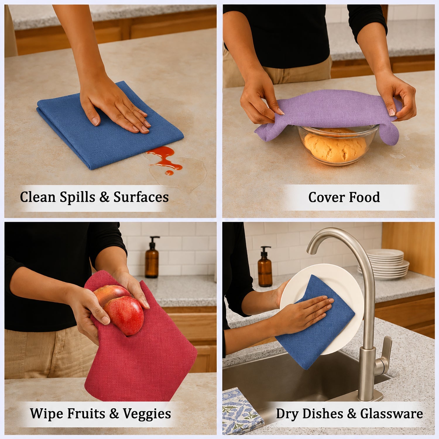 Mix color Cotton Kitchen Towels Set RIDHI