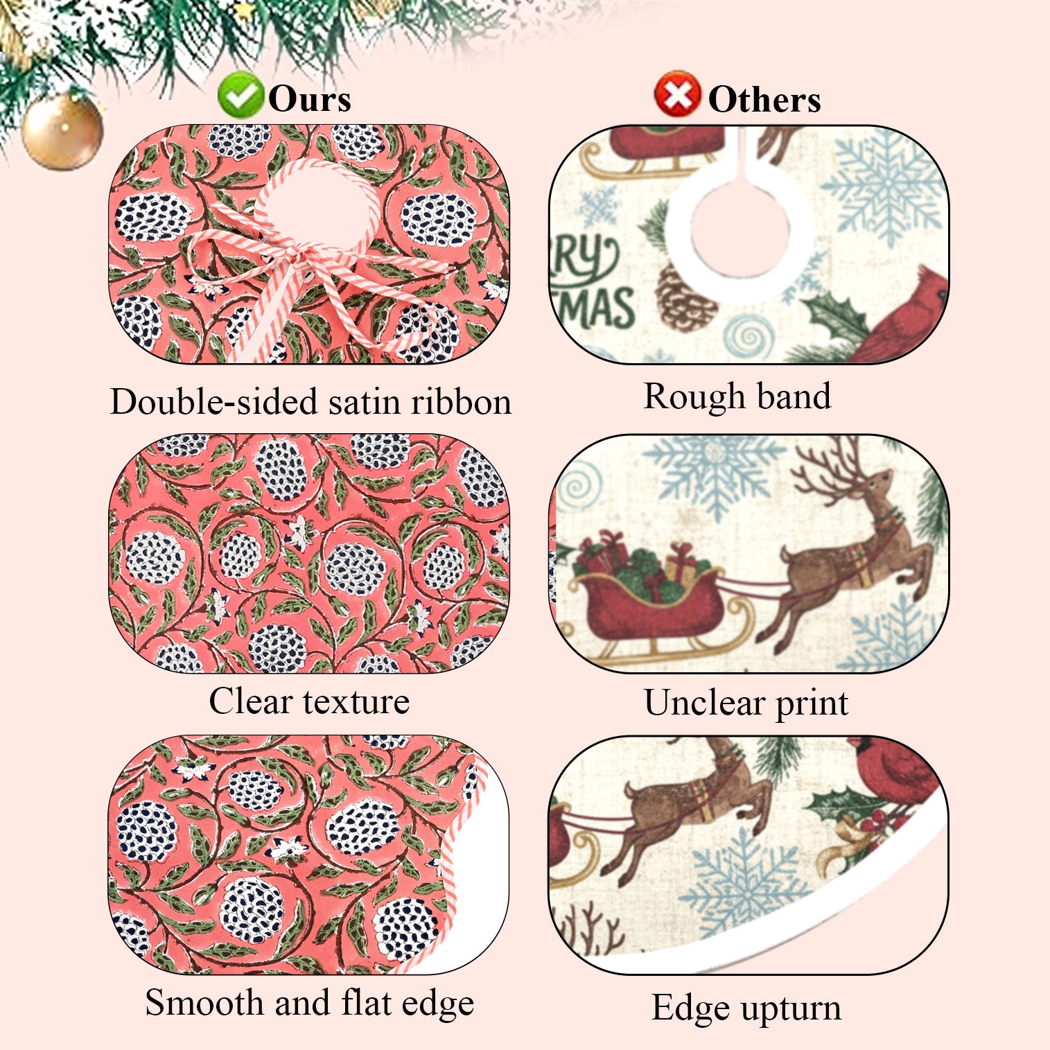 Dark Salmon Tree Skirt