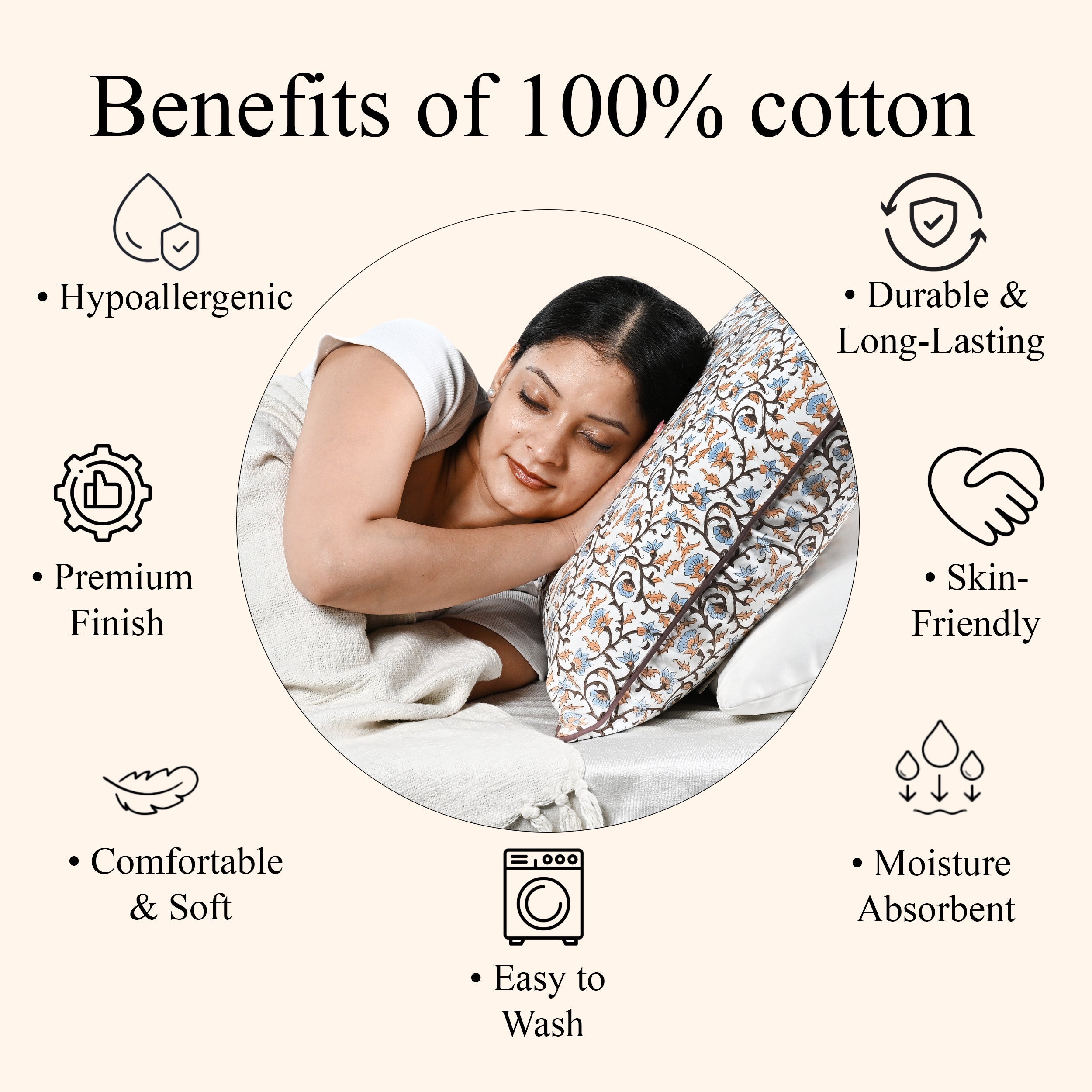 Brown Meadow Vine piping Pillow Cover RIDHI