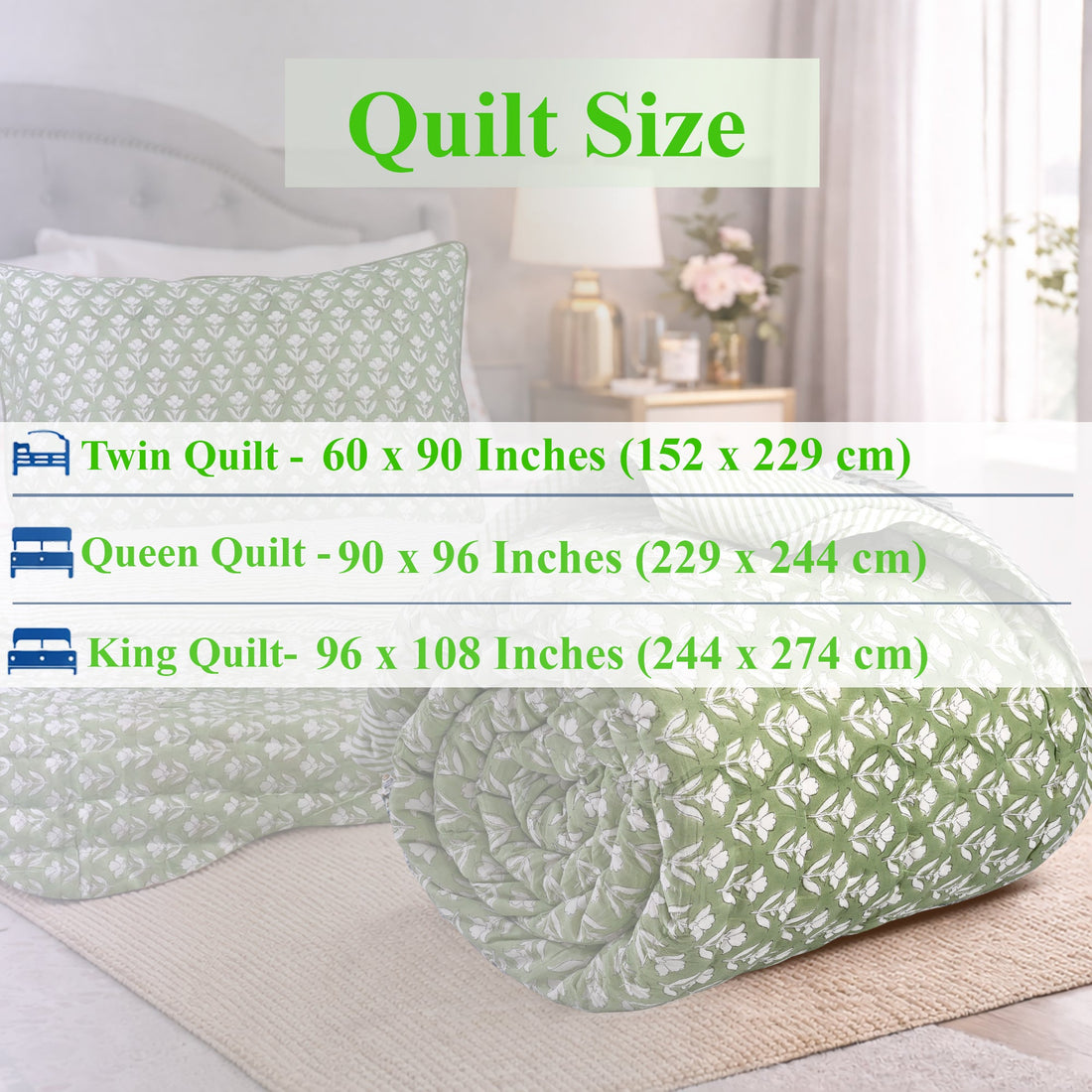 Verdant Floral Quilt Ridhi Block Print