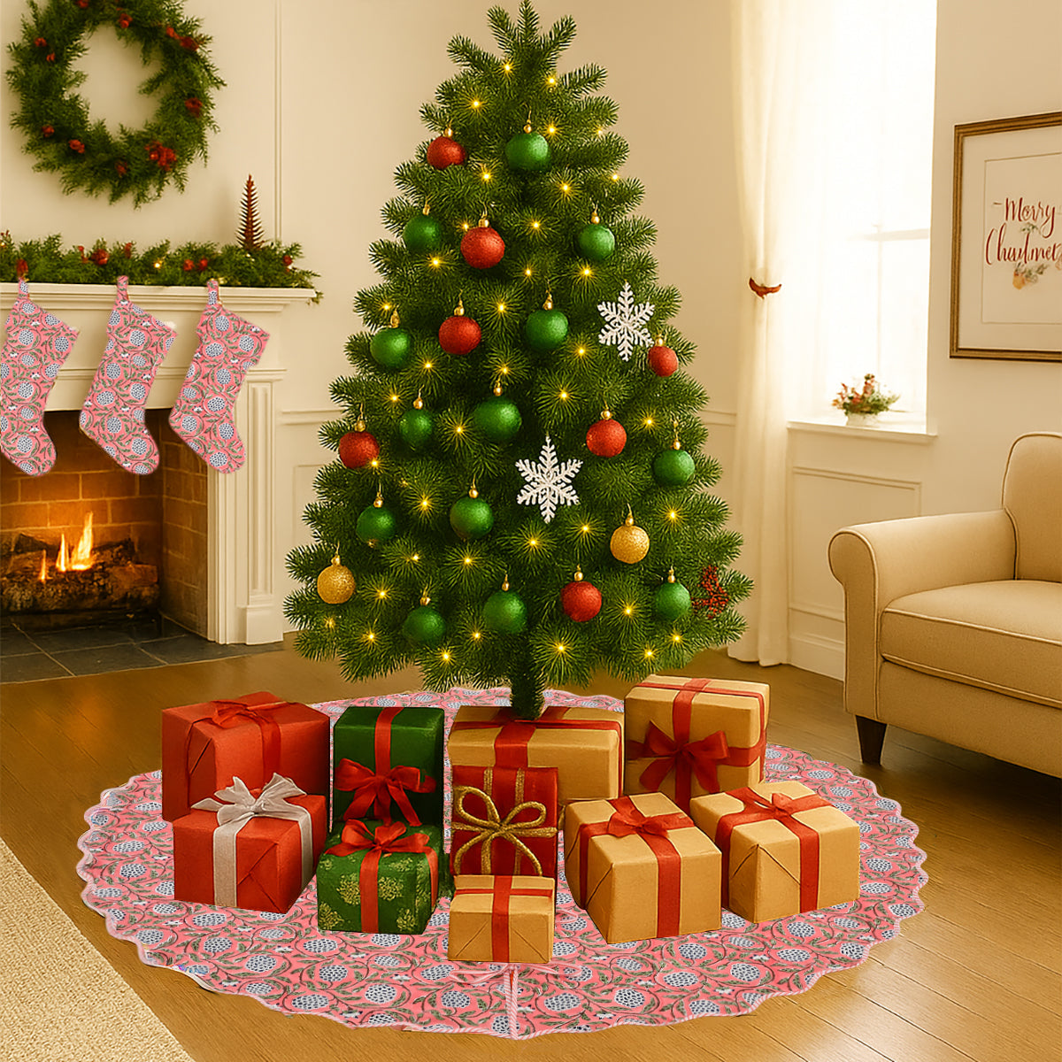 Dark Salmon Tree Skirt