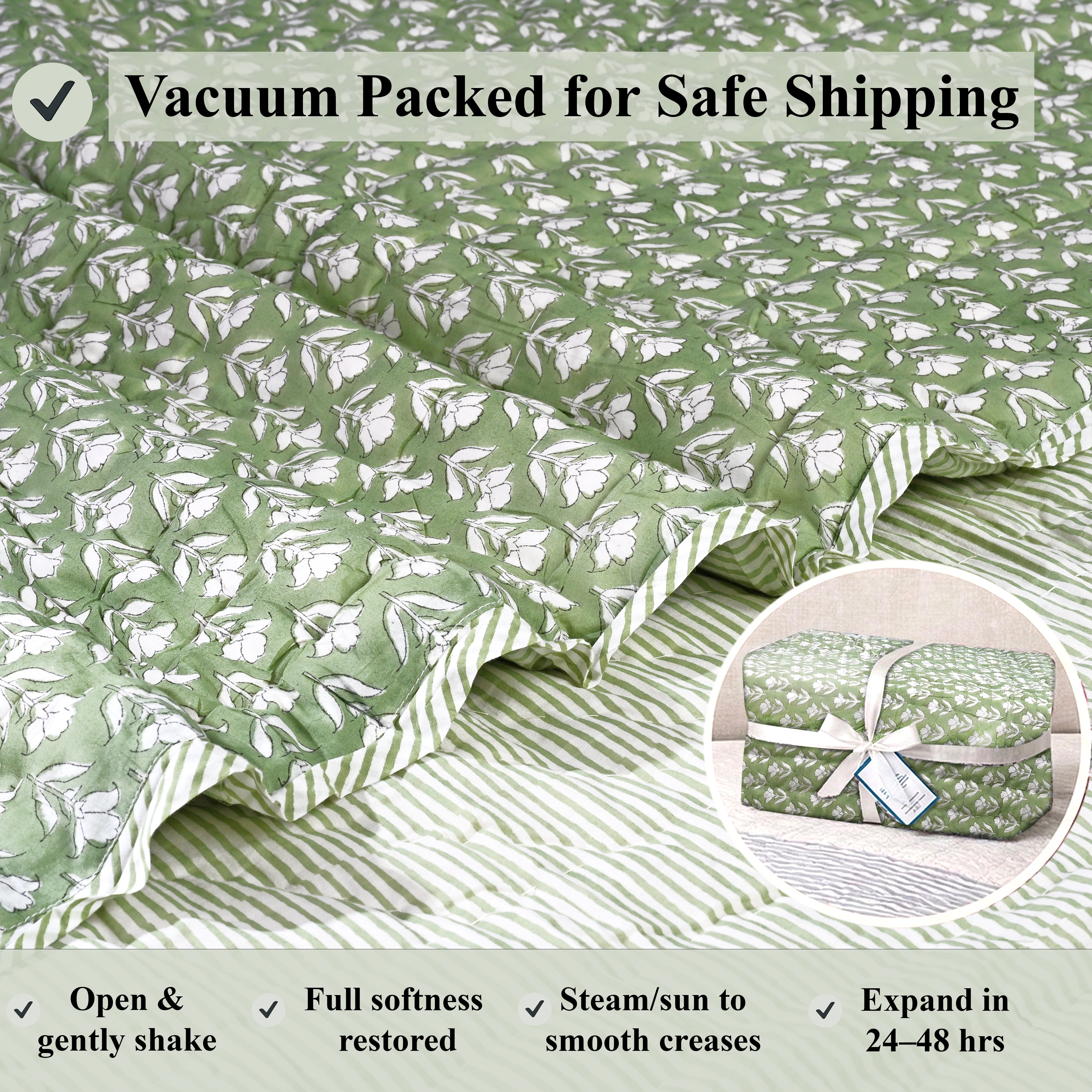 Verdant Floral Quilt Ridhi Block Print