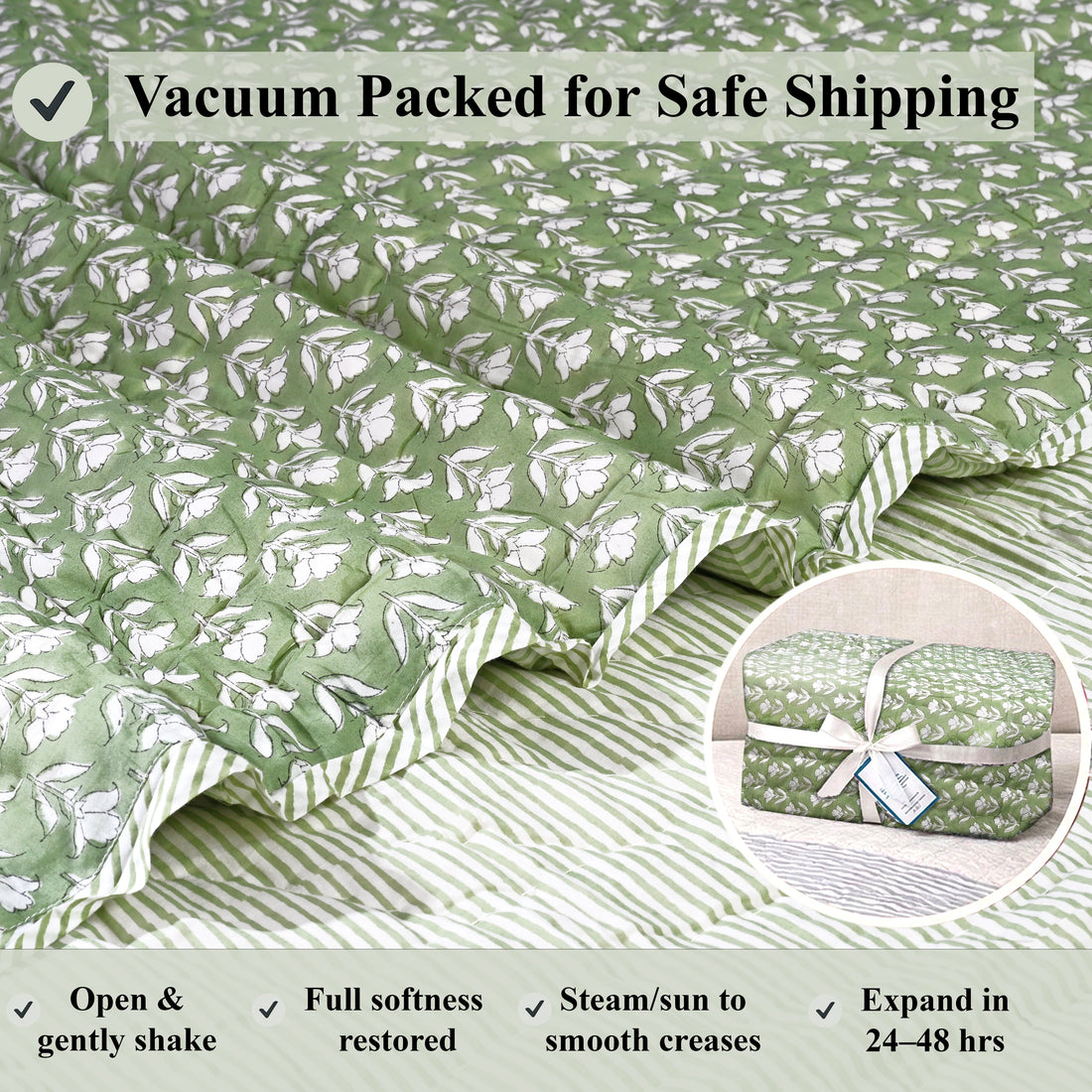 Verdant Floral Quilt Ridhi Block Print