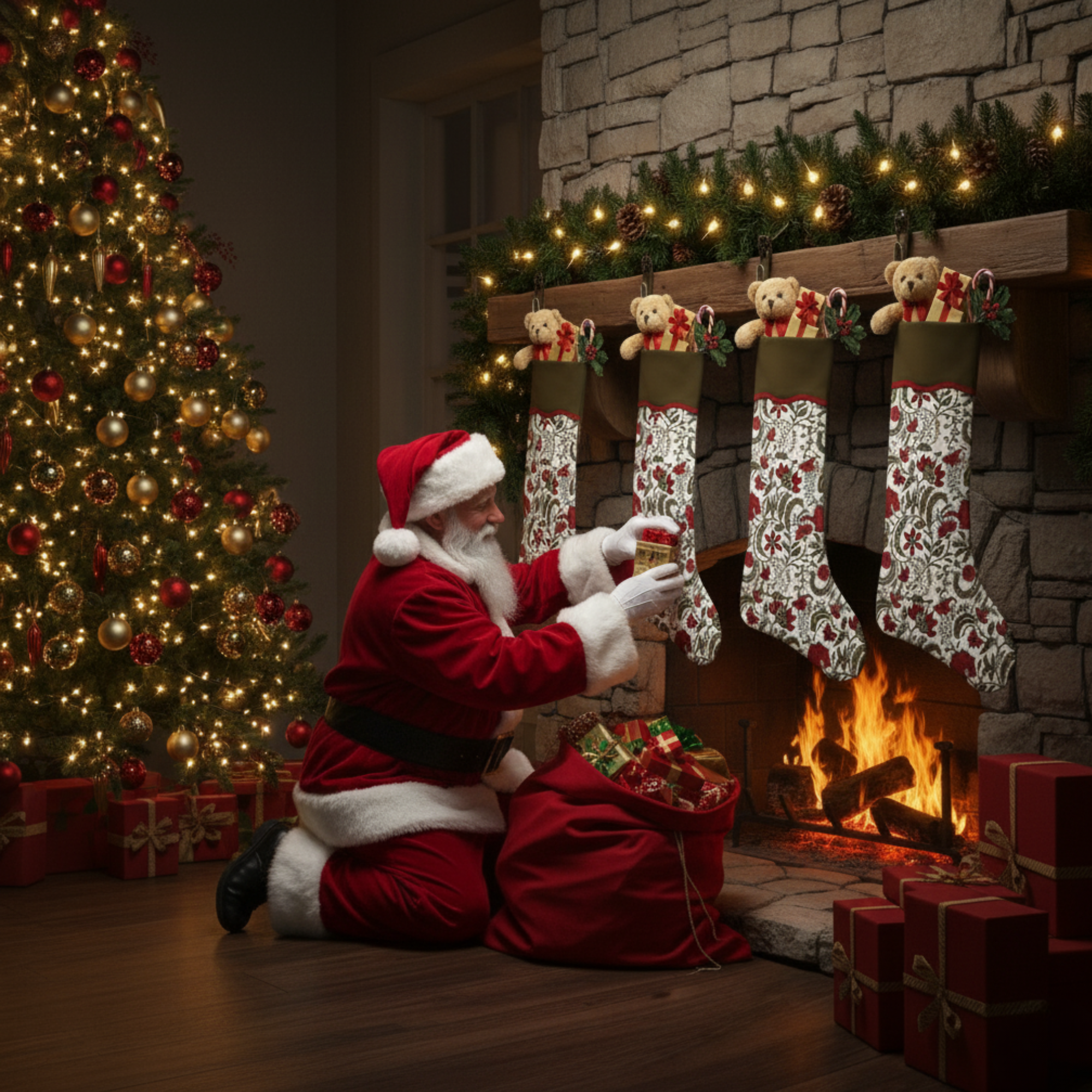 Prune Red Christmas Stocking