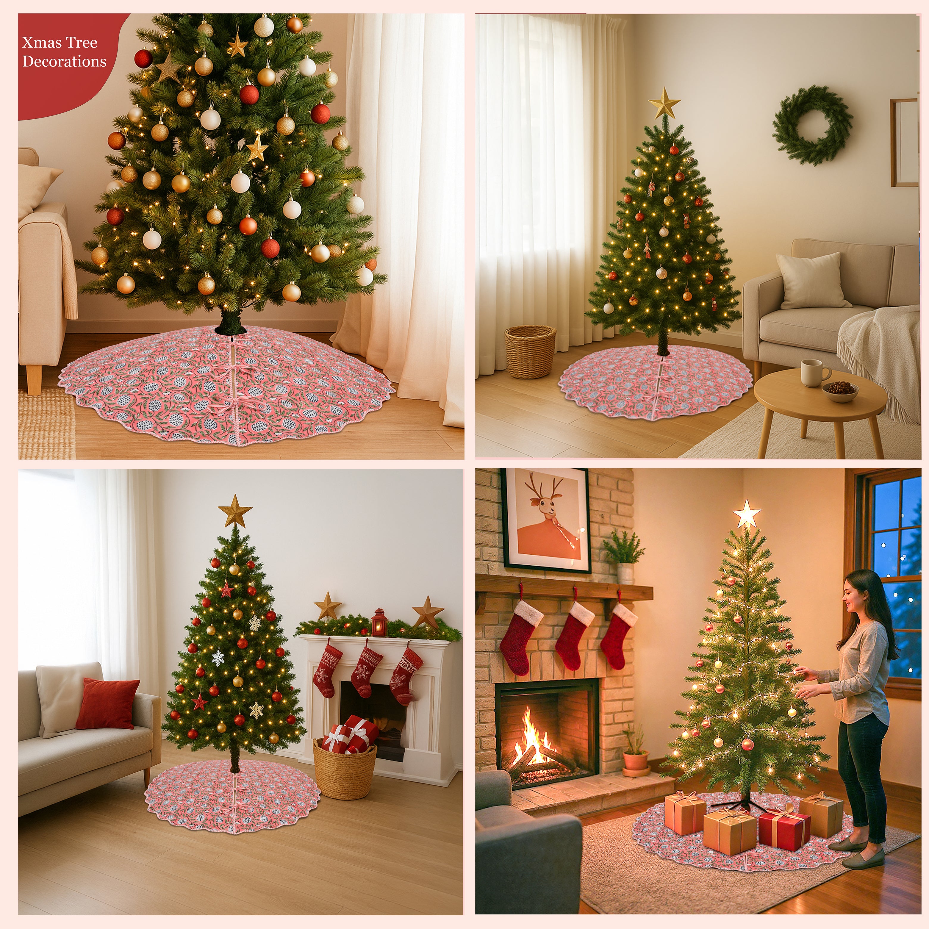 Dark Salmon Tree Skirt