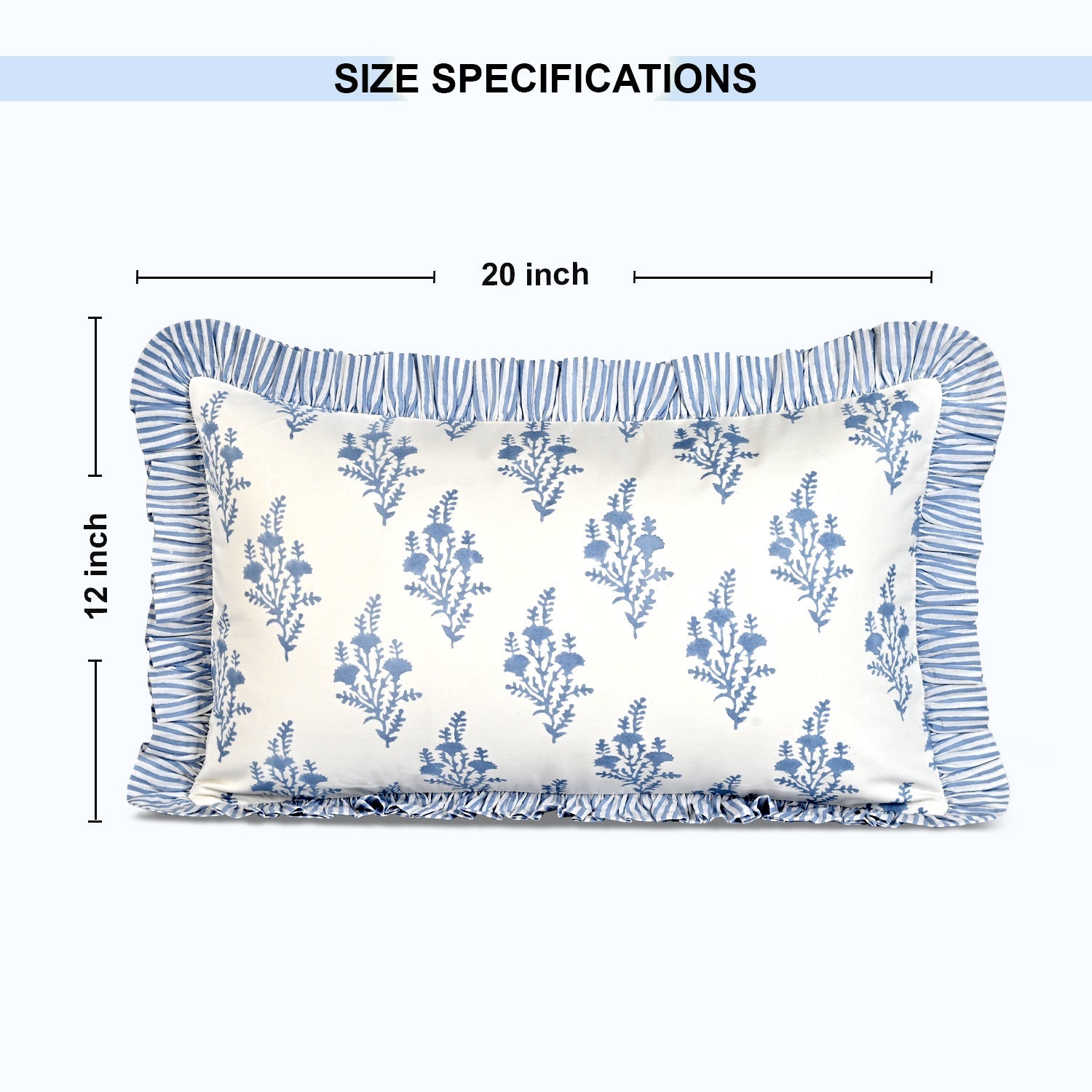 Coastal Blue Ruffle Sham Pillow Cover RIDHI