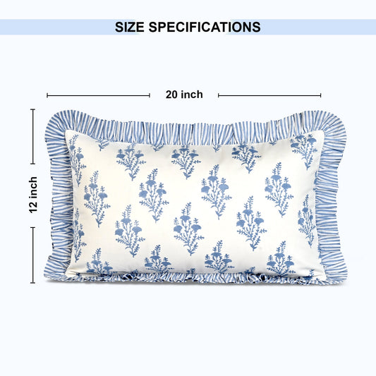 Coastal Blue Ruffle Sham Pillow Cover RIDHI