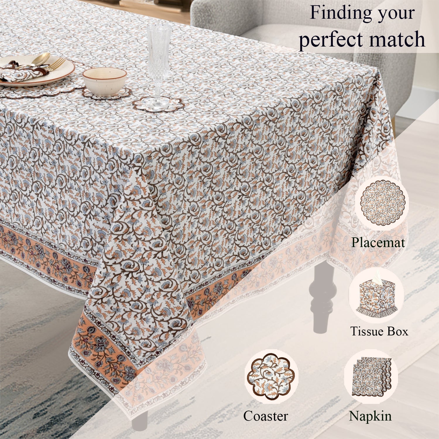 Brown Meadow Vine Rectangle & Square Tablecloth RIDHI
