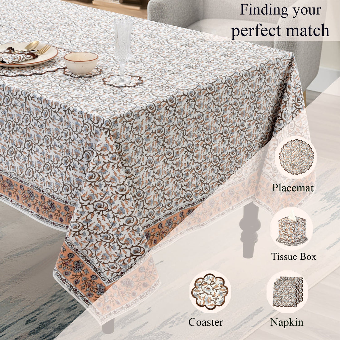 Brown Meadow Vine Rectangle & Square Tablecloth RIDHI