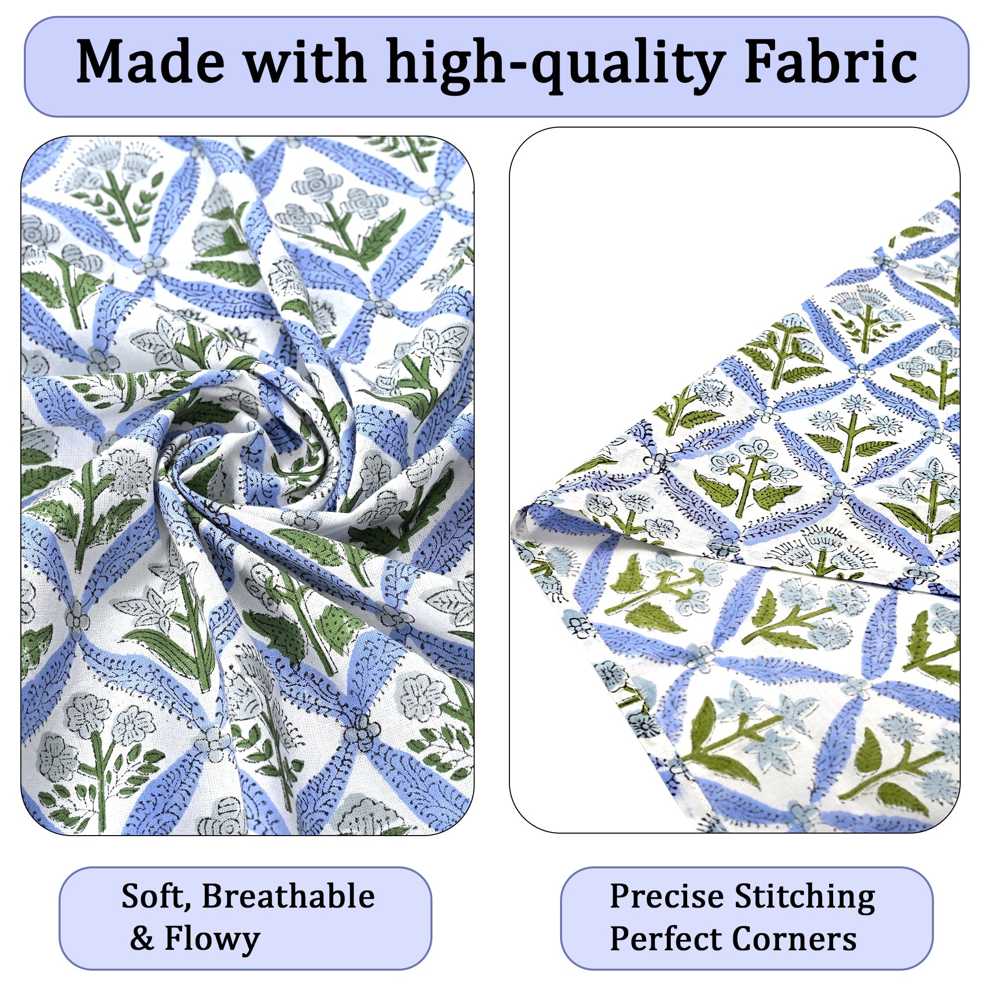 Light Steel Blue Plain Napkins Ridhi Block Print