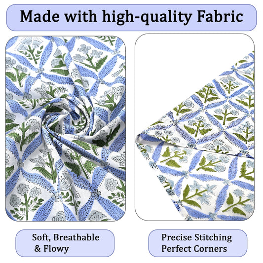 Light Steel Blue Plain Napkins Ridhi Block Print