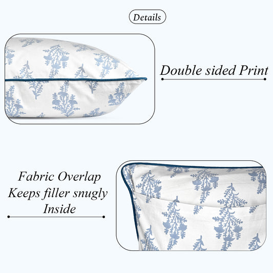 Coastal blue piping Pillow Cover RIDHI