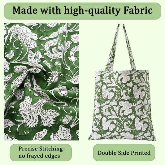 Pantone Artichoke Tote Bag Ridhi Block Print