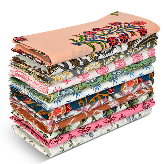 Assorted Plain Napkins Ridhi Block Print