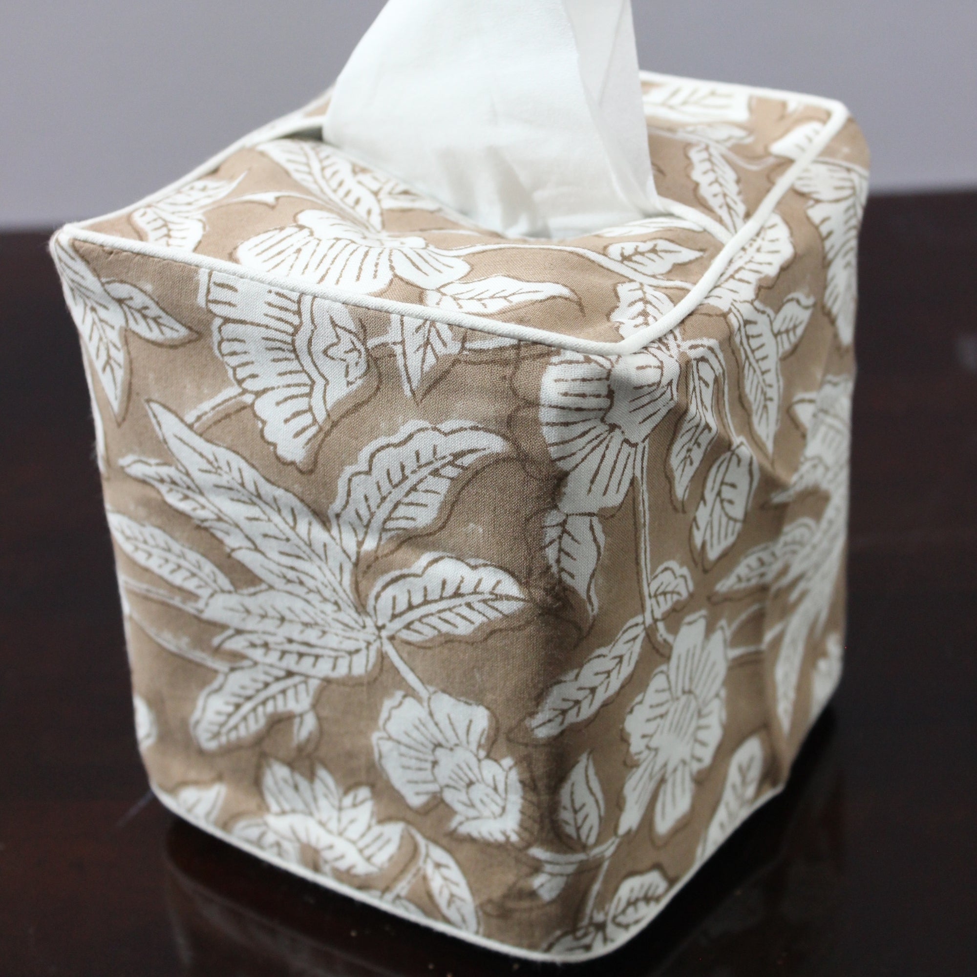 Oak Brown Tissue Box Cover Ridhi Block Print