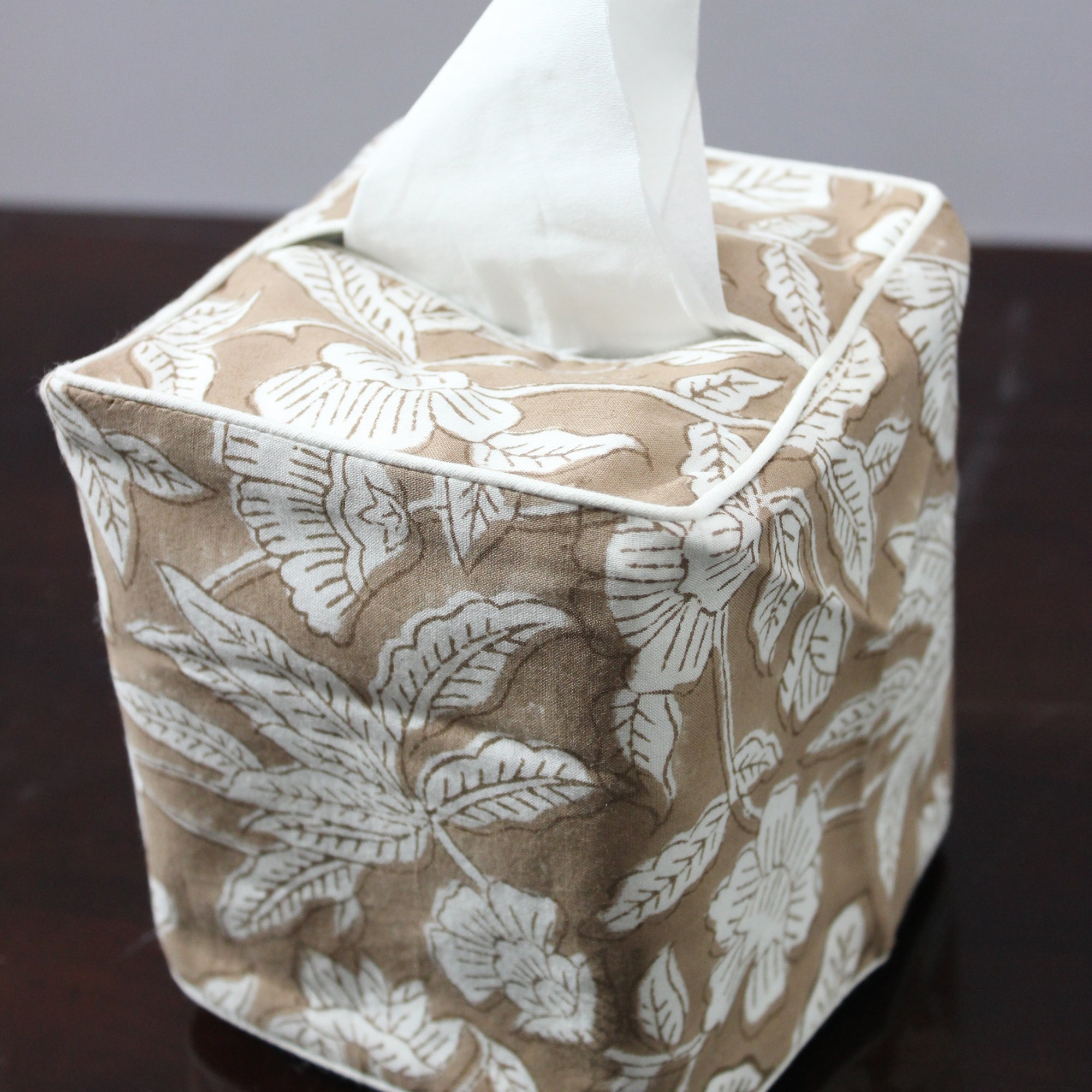 Oak Brown Tissue Box Cover Ridhi Block Print