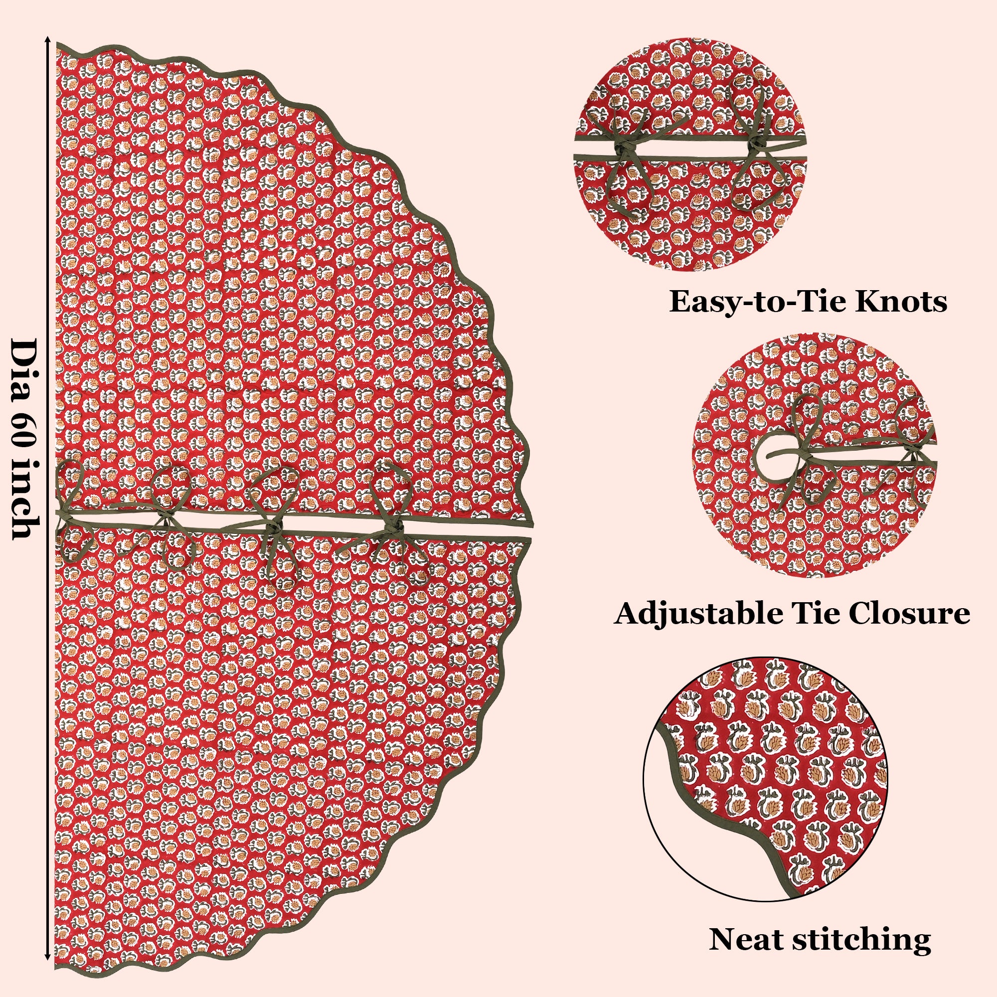 Chocolate Cosmos Red Tree Skirt