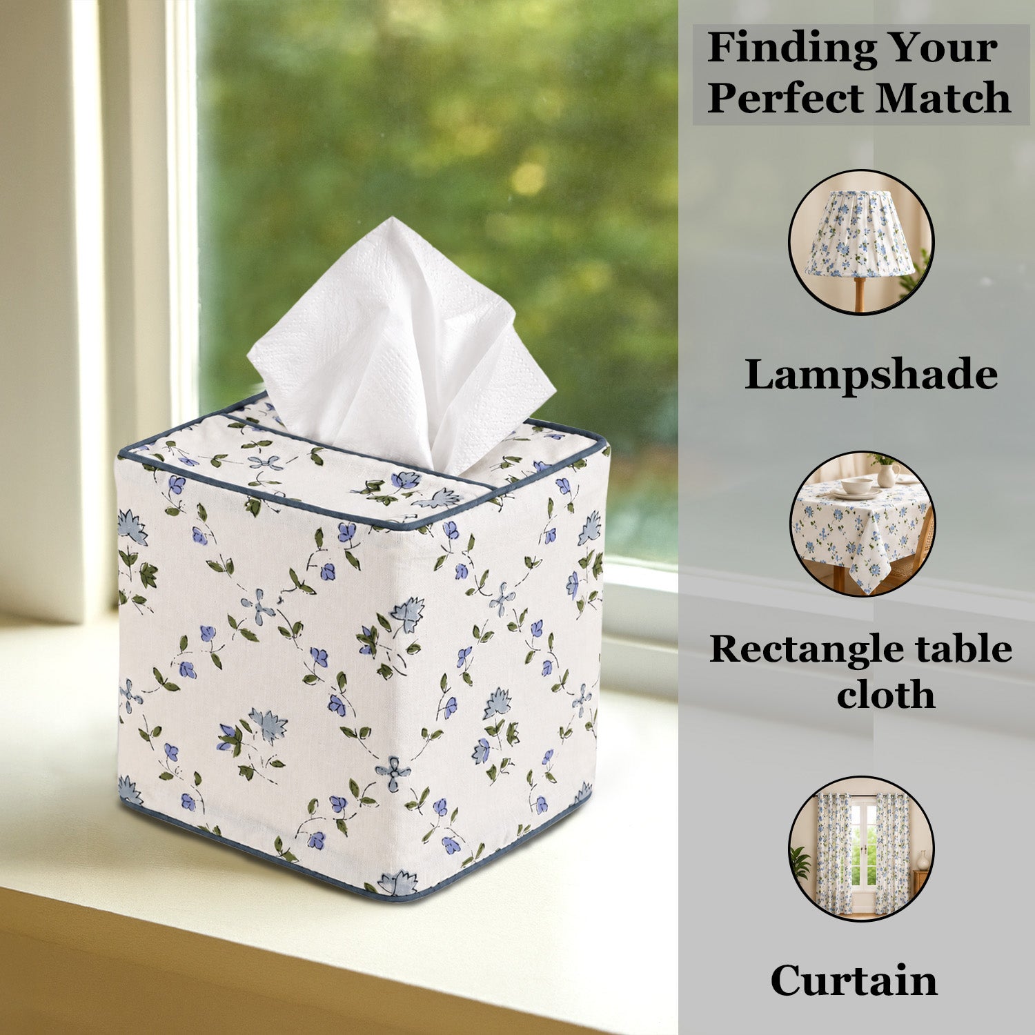 Powder Blue Tissue Box Cover