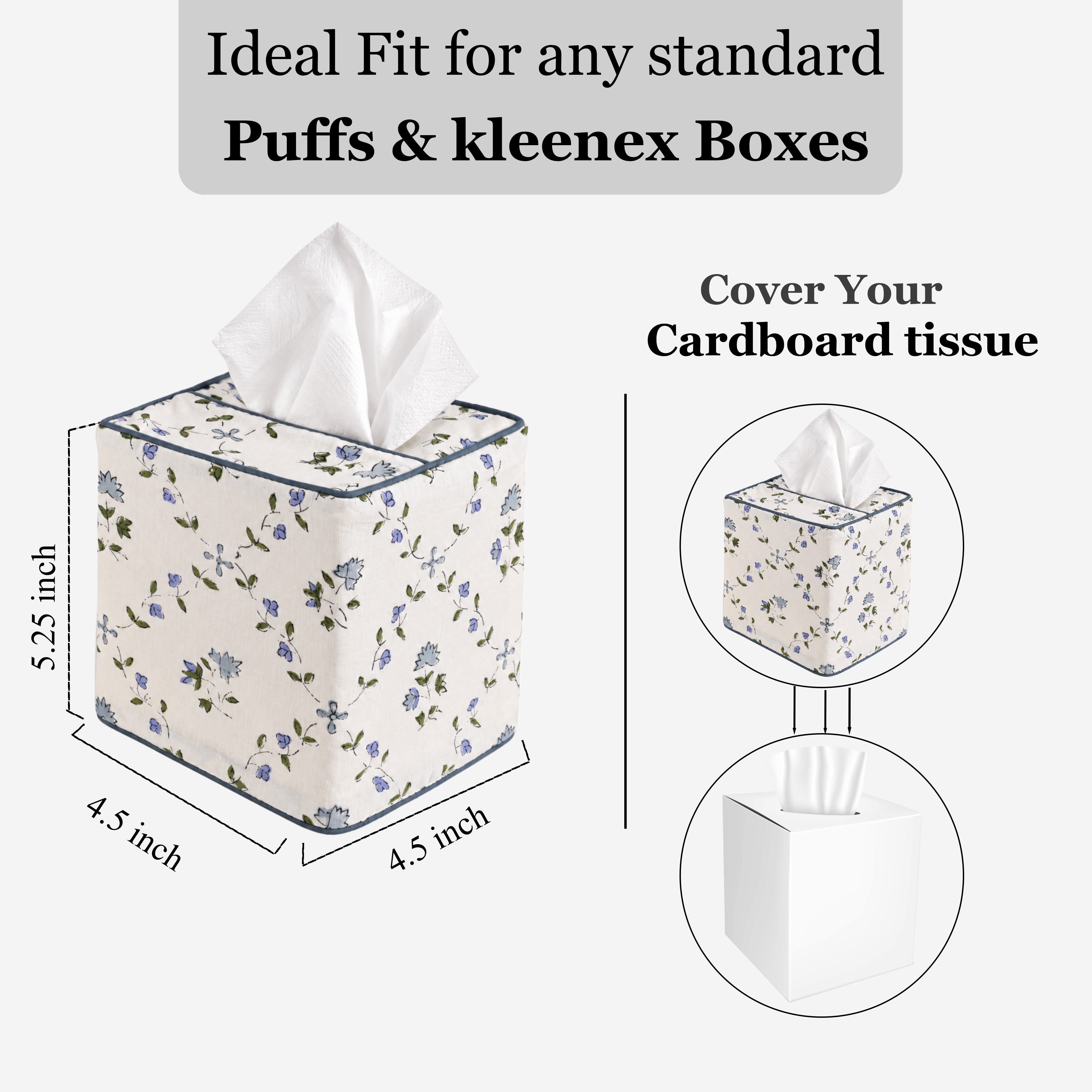 Powder Blue Tissue Box Cover