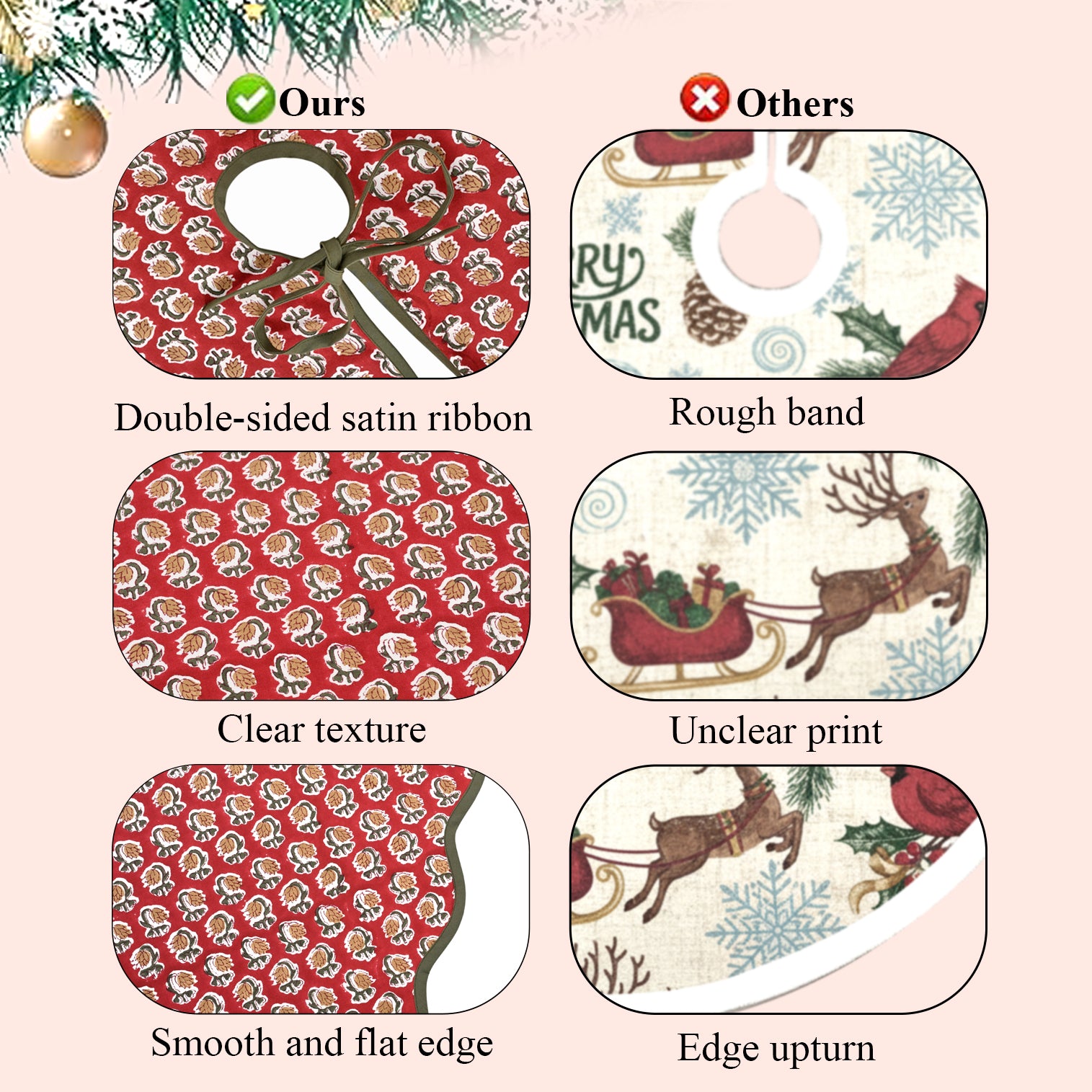 Chocolate Cosmos Red Tree Skirt