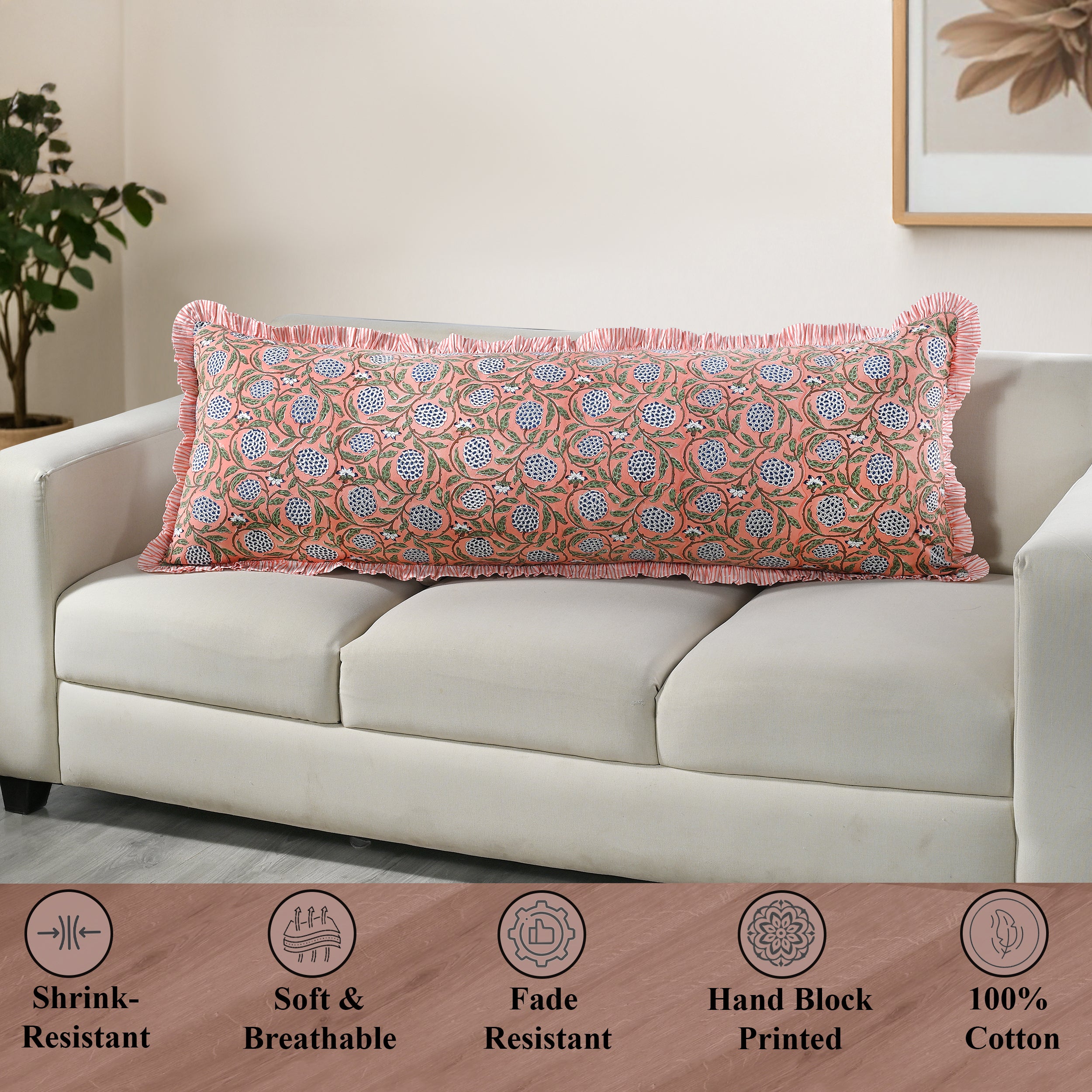 Dark Salmon Pink Sham Cover