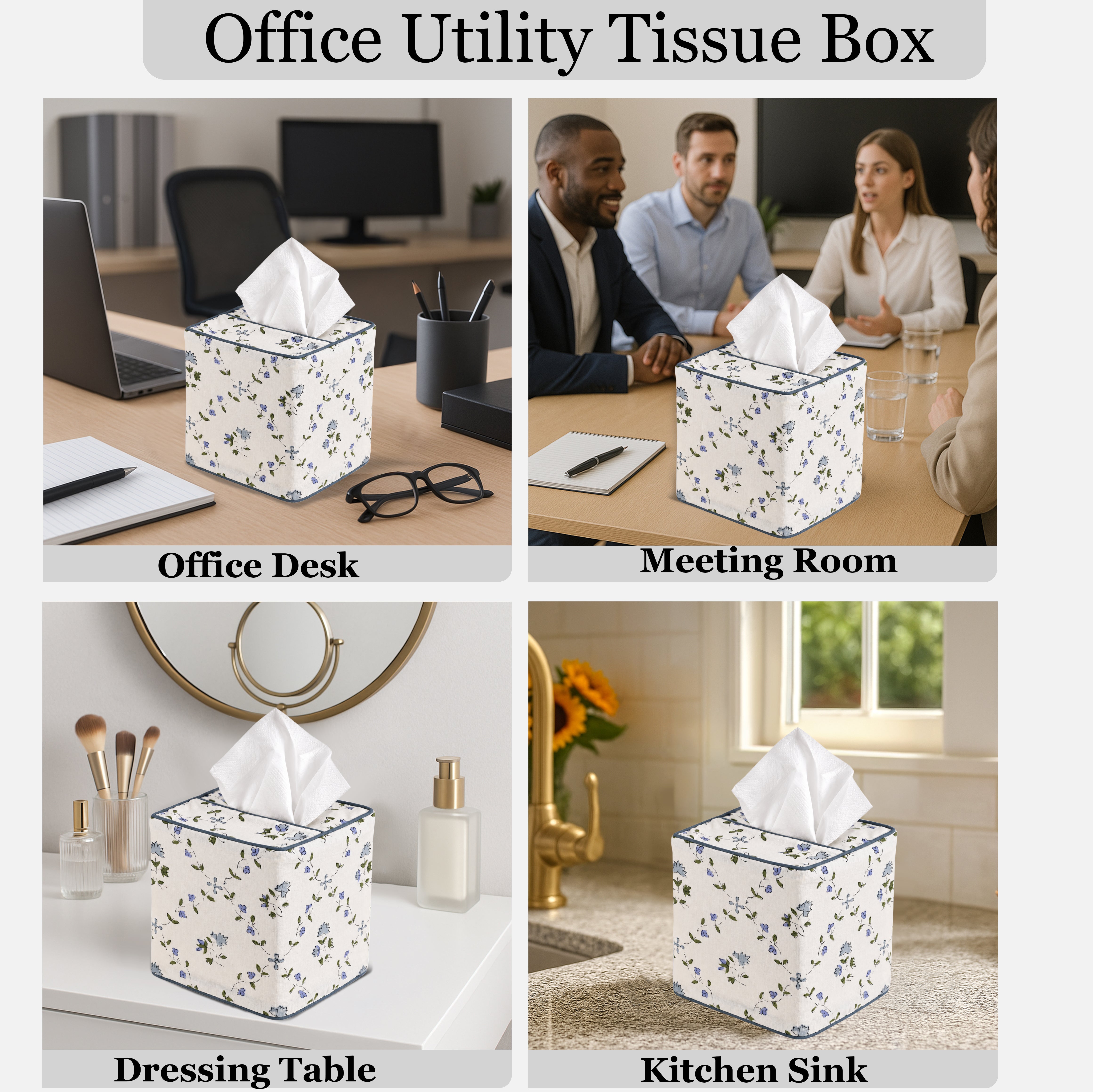 Powder Blue Tissue Box Cover
