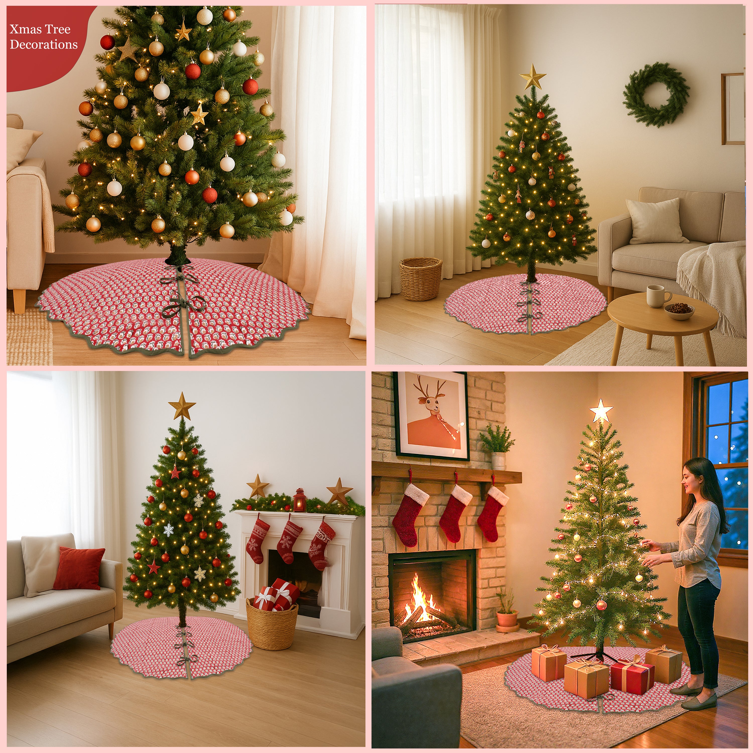 Chocolate Cosmos Red Tree Skirt